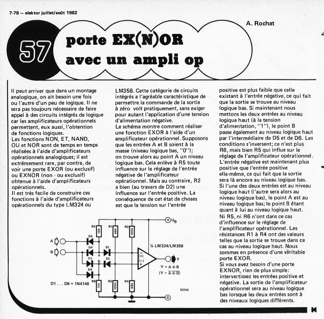 "porte EX(N)OR
avec un ampli op"