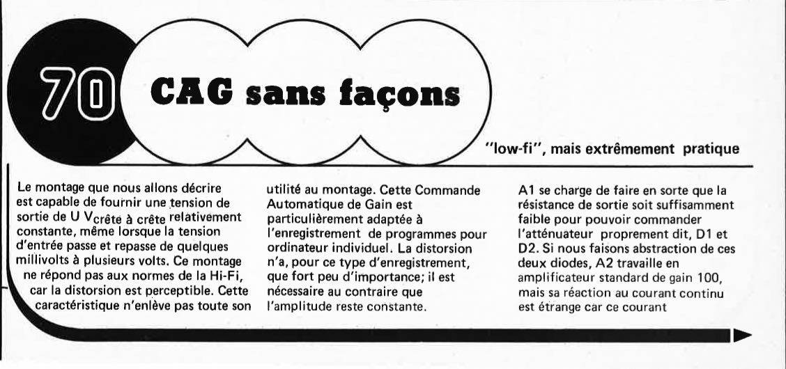 CAG sans façons