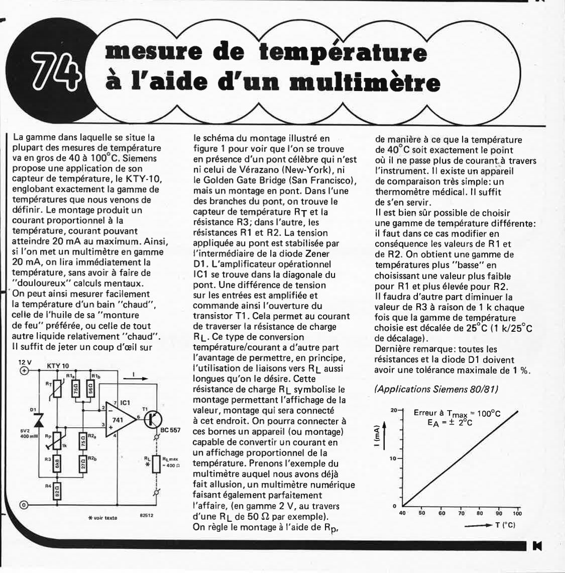 mesure de température à l`aide d`un multimètre