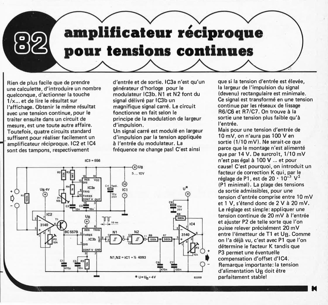 "amplificateur réciproque
pour tensions continues"