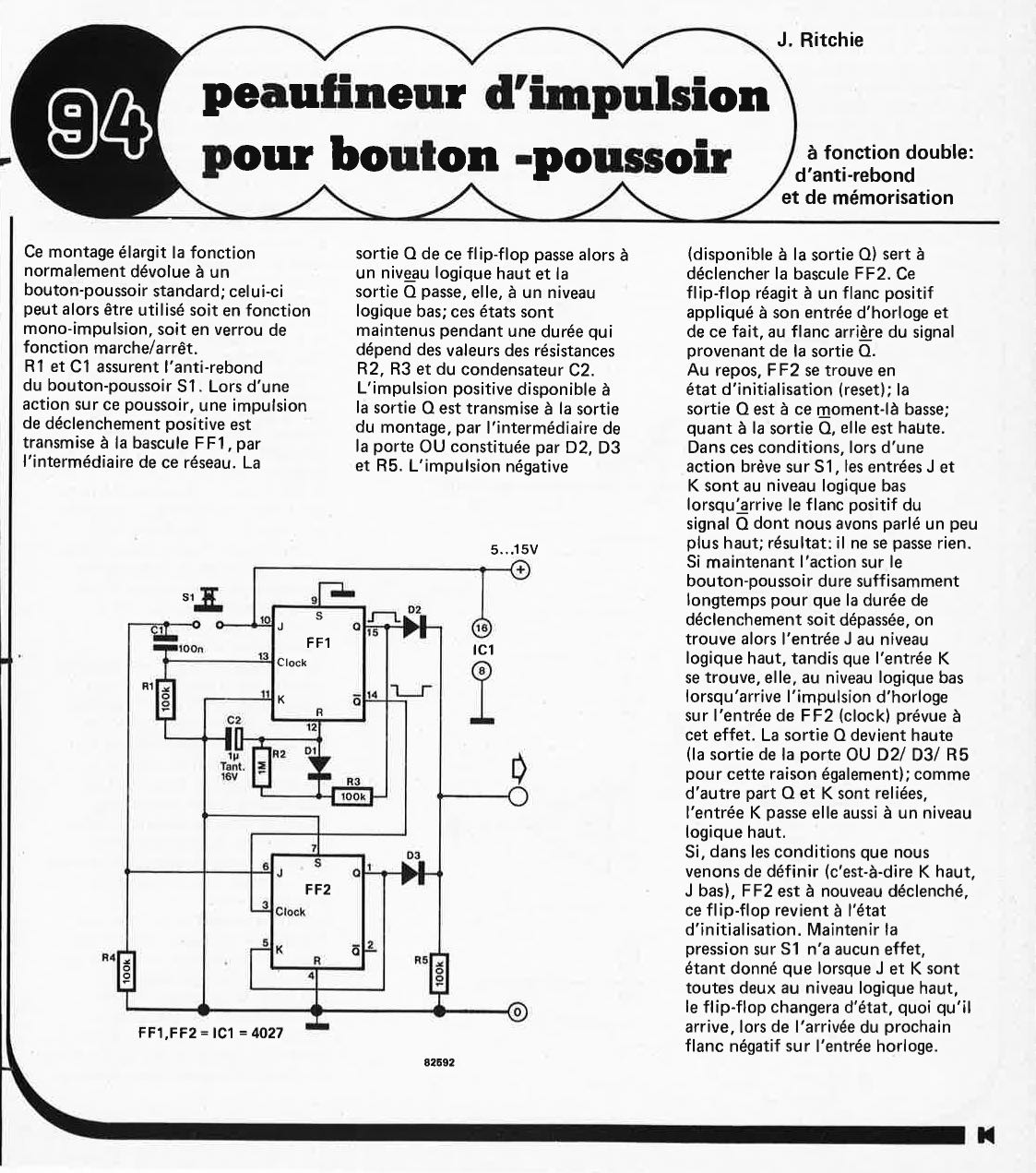 "peaufineur d`impulsion
pour bouton -poussoir"