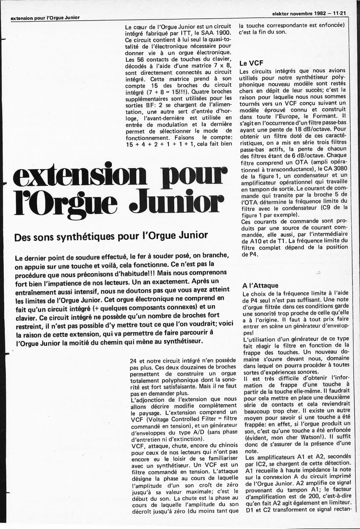 "extension pour
R`Orgue Junior"