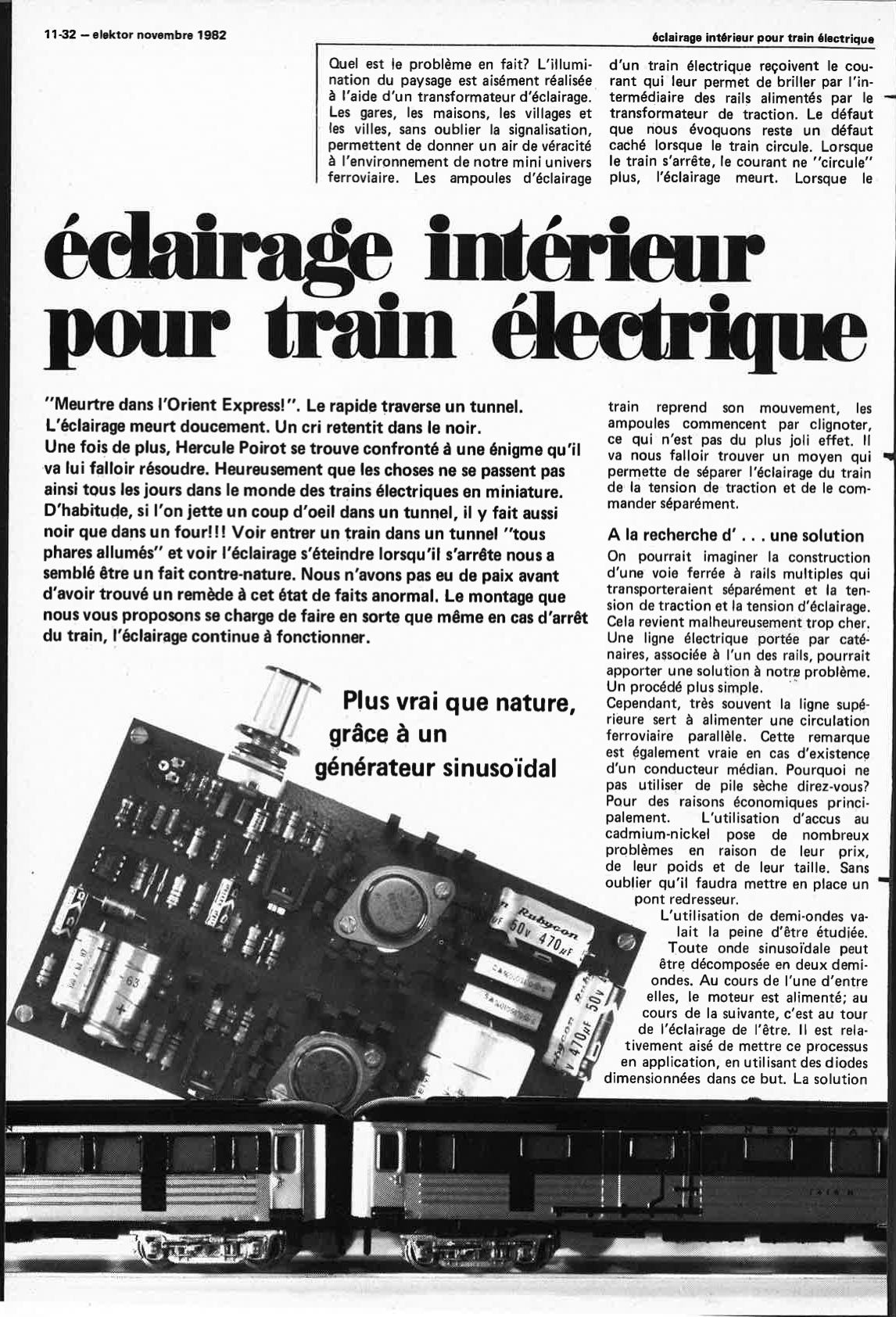 éclairage intérieur pour train électrique