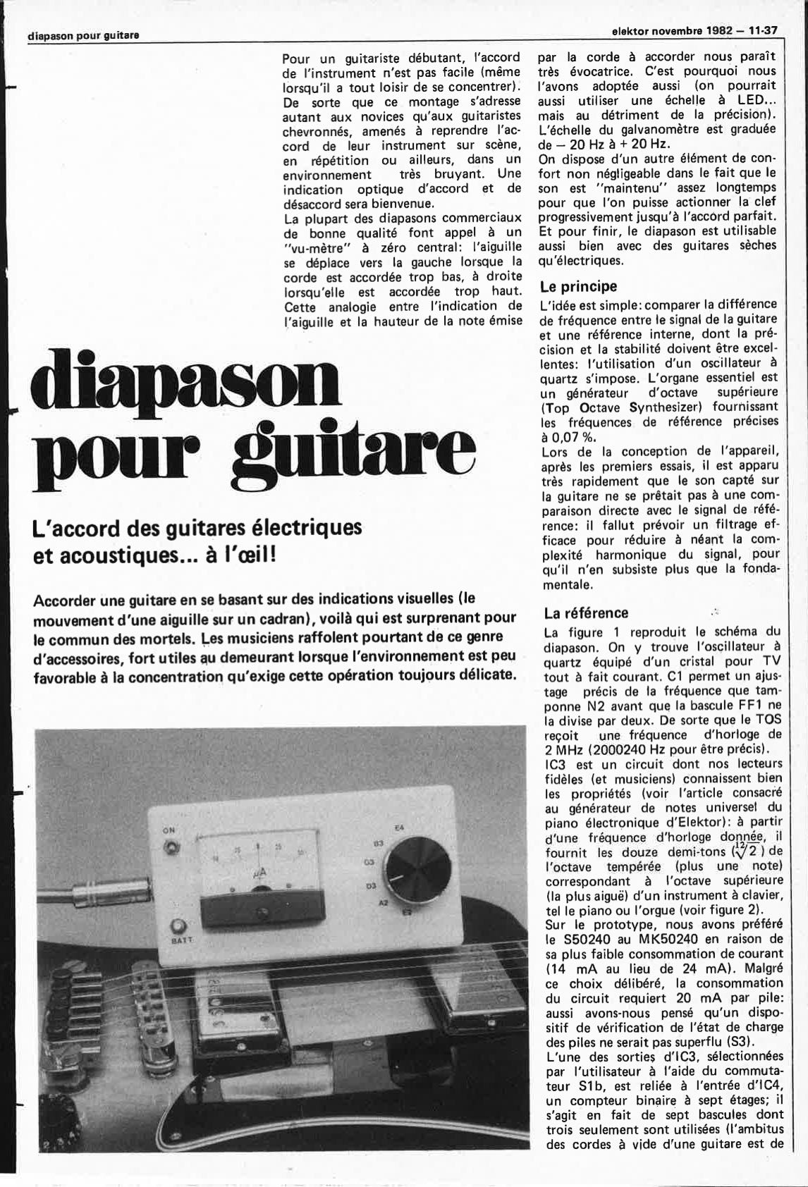 diapason pour guitare