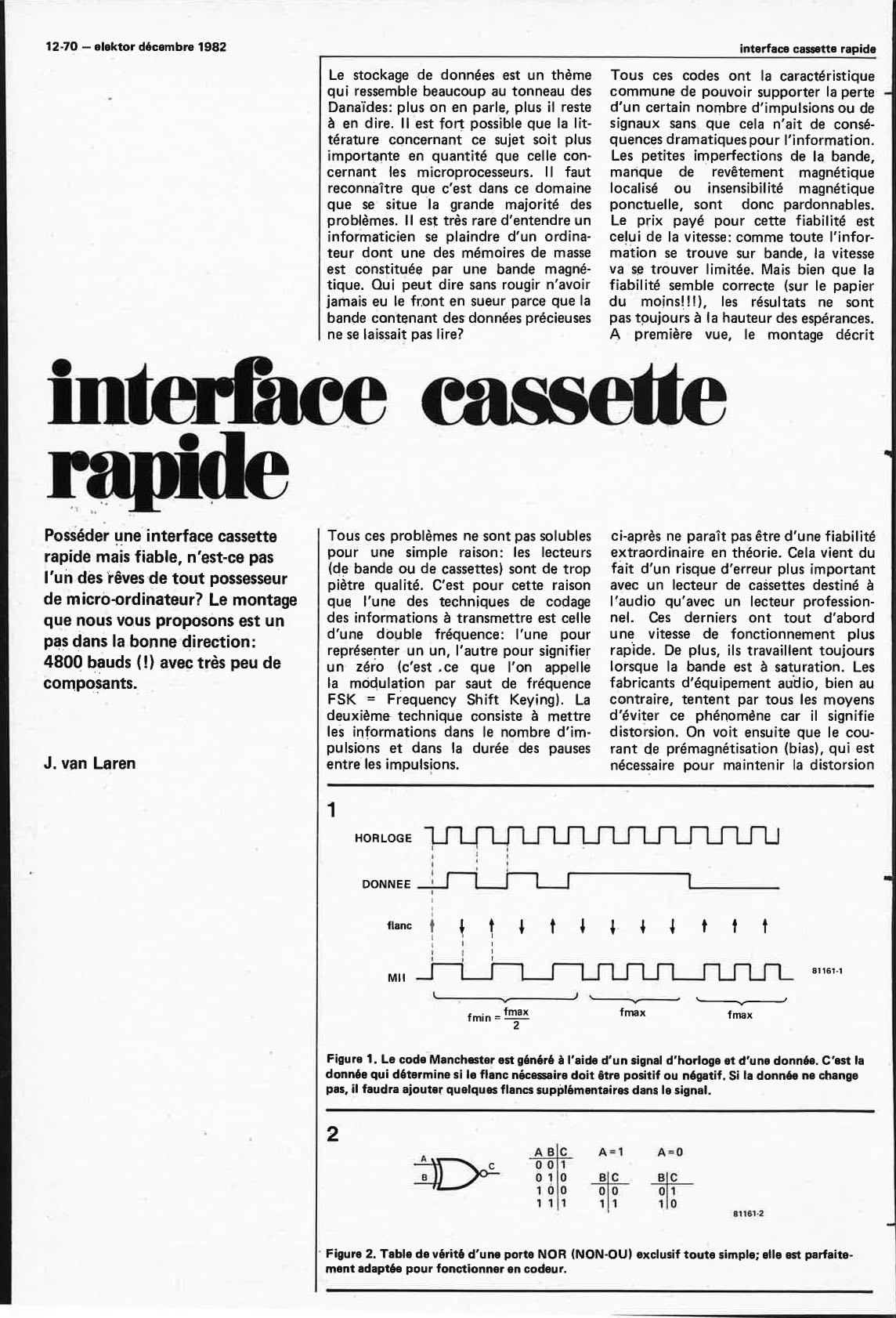 interface cassette rapide