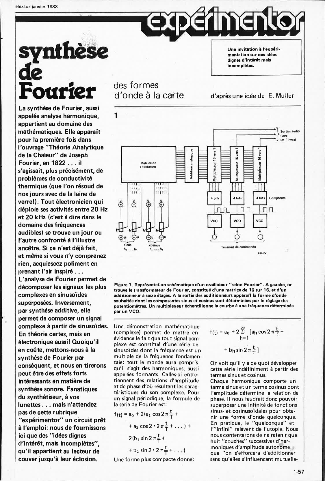 expérimentor: synthèse de Fourier