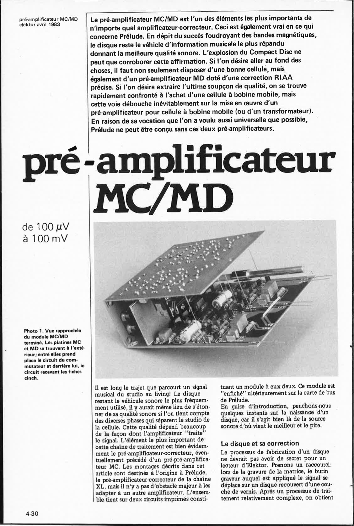 pré-amplificateur MC/MD