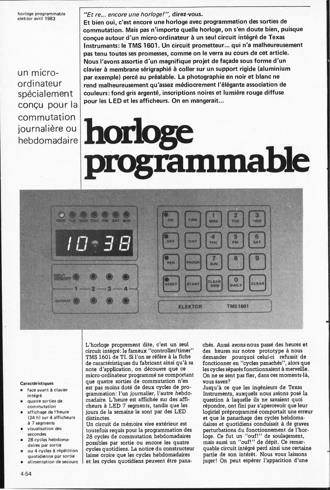 horloge programmable