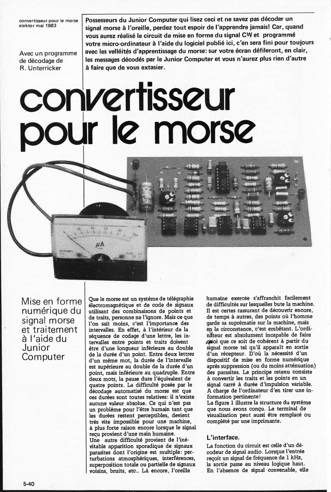 convertisseur pour le morse