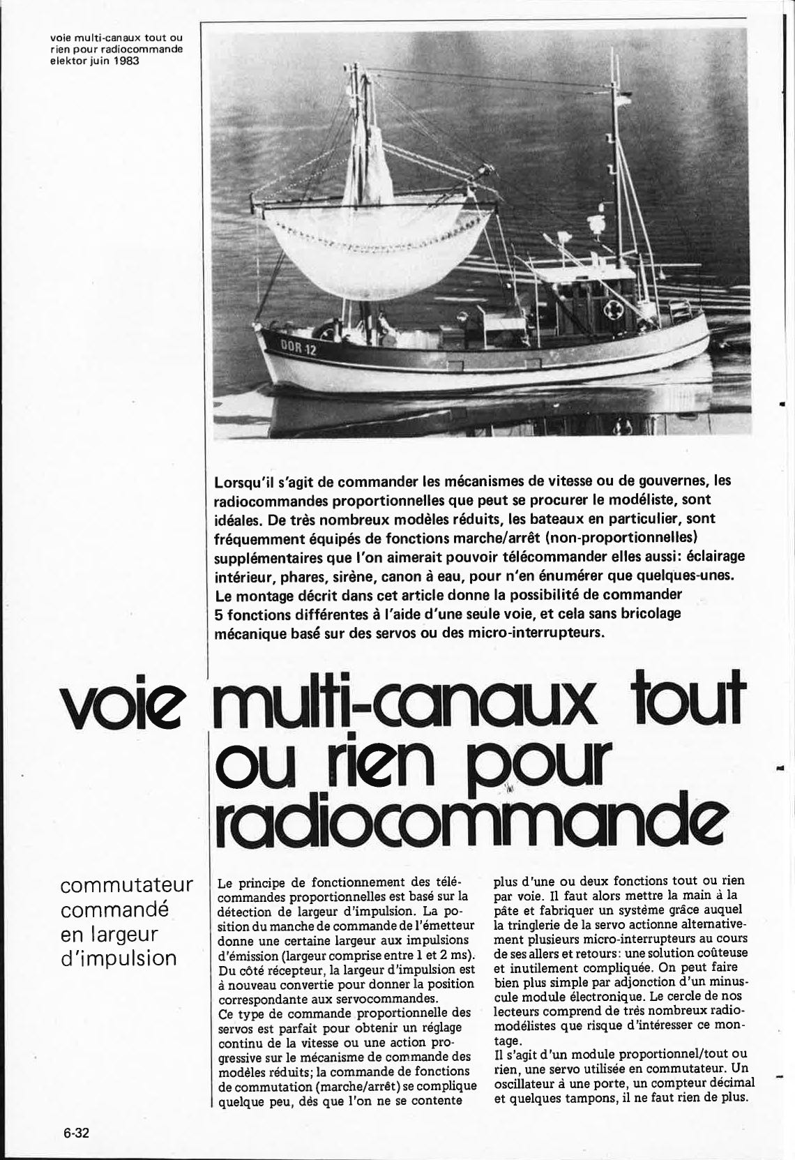 voie multi-canaux tout ou rien pour radiocommande