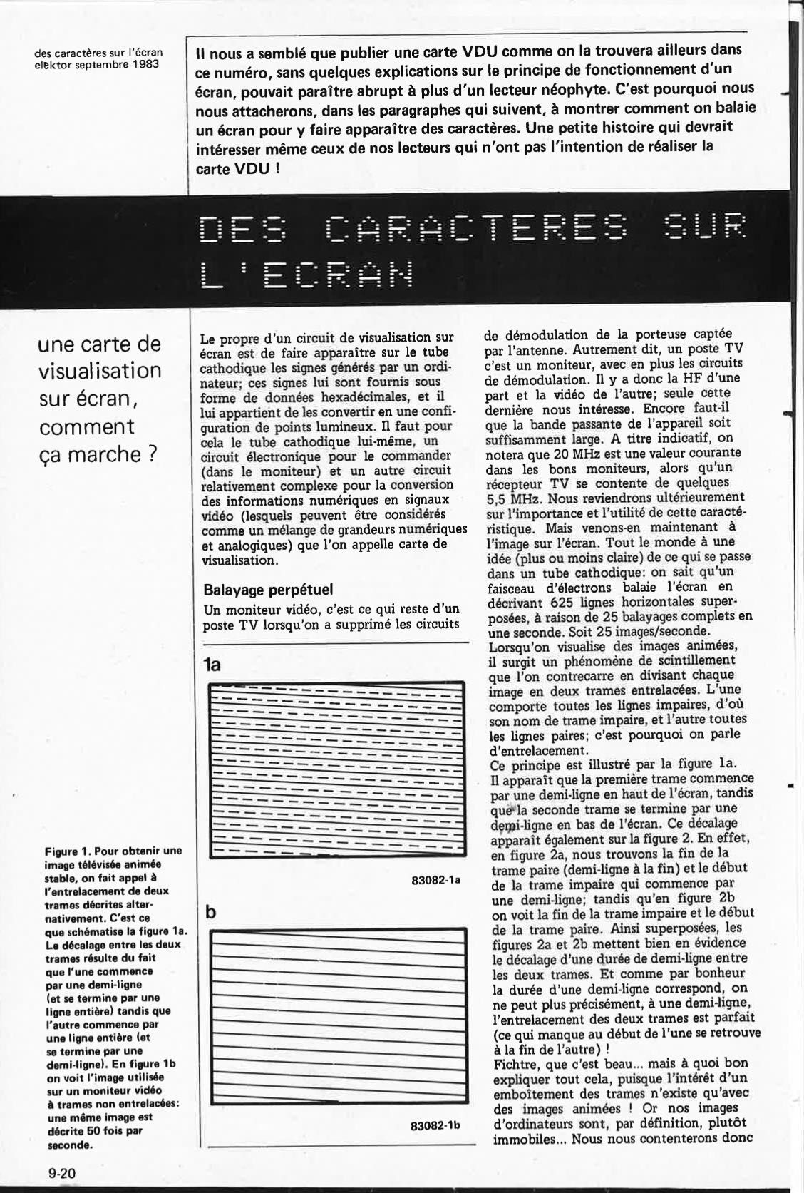 des caractères sur l`écran