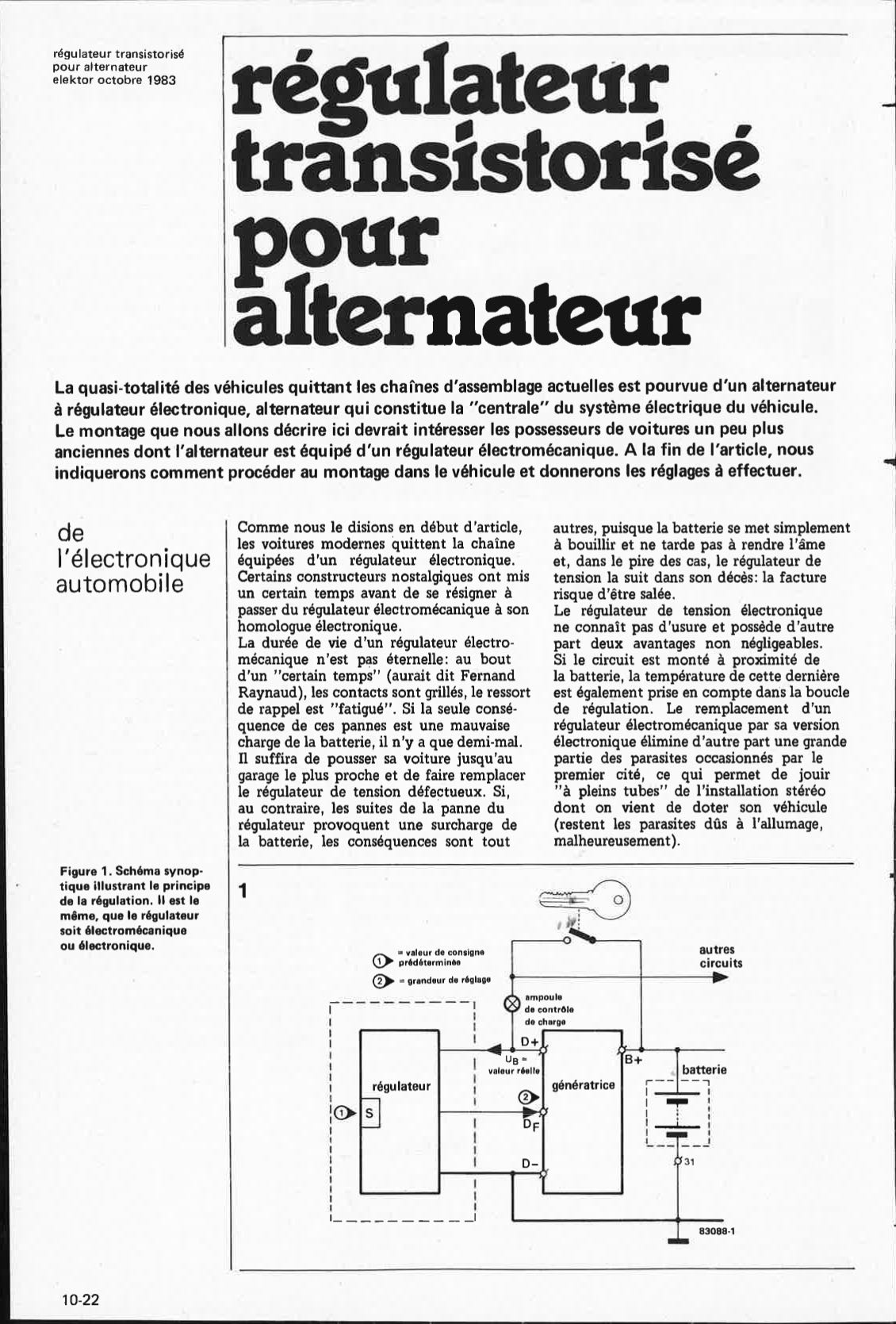 régulateur transistorisé pour alternateur