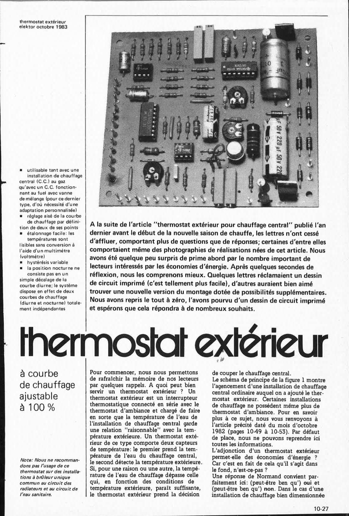 thermostat extérieur