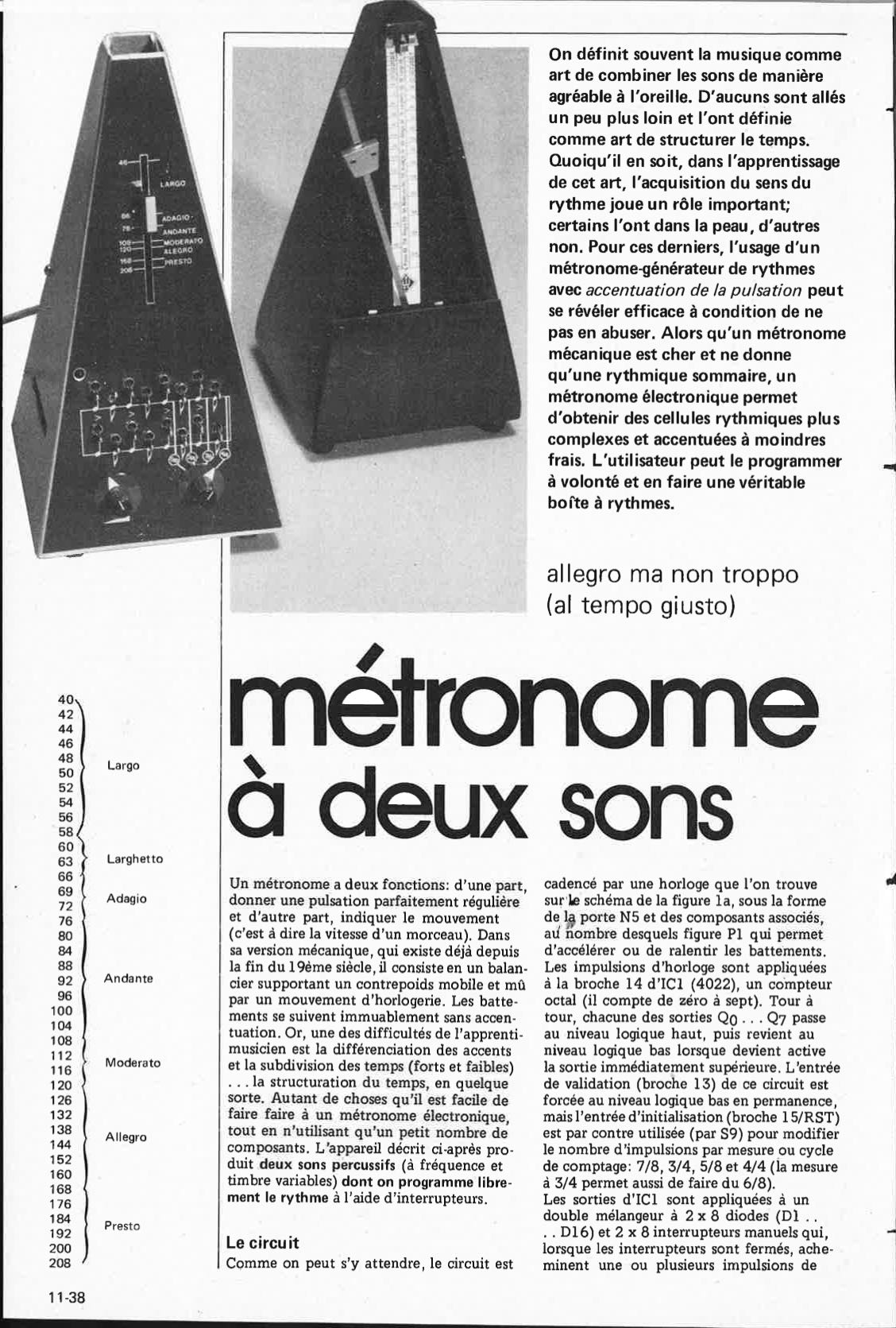 métronome à deux sons