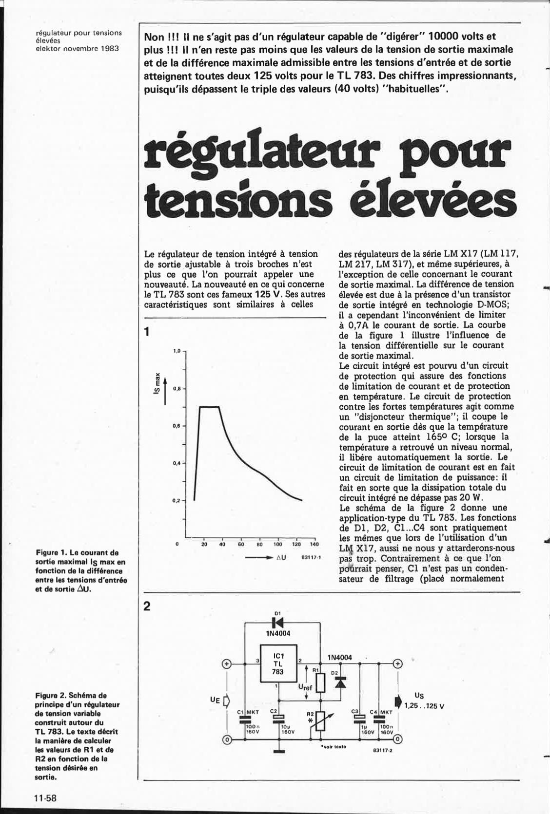 régulateur pour tensions élevées