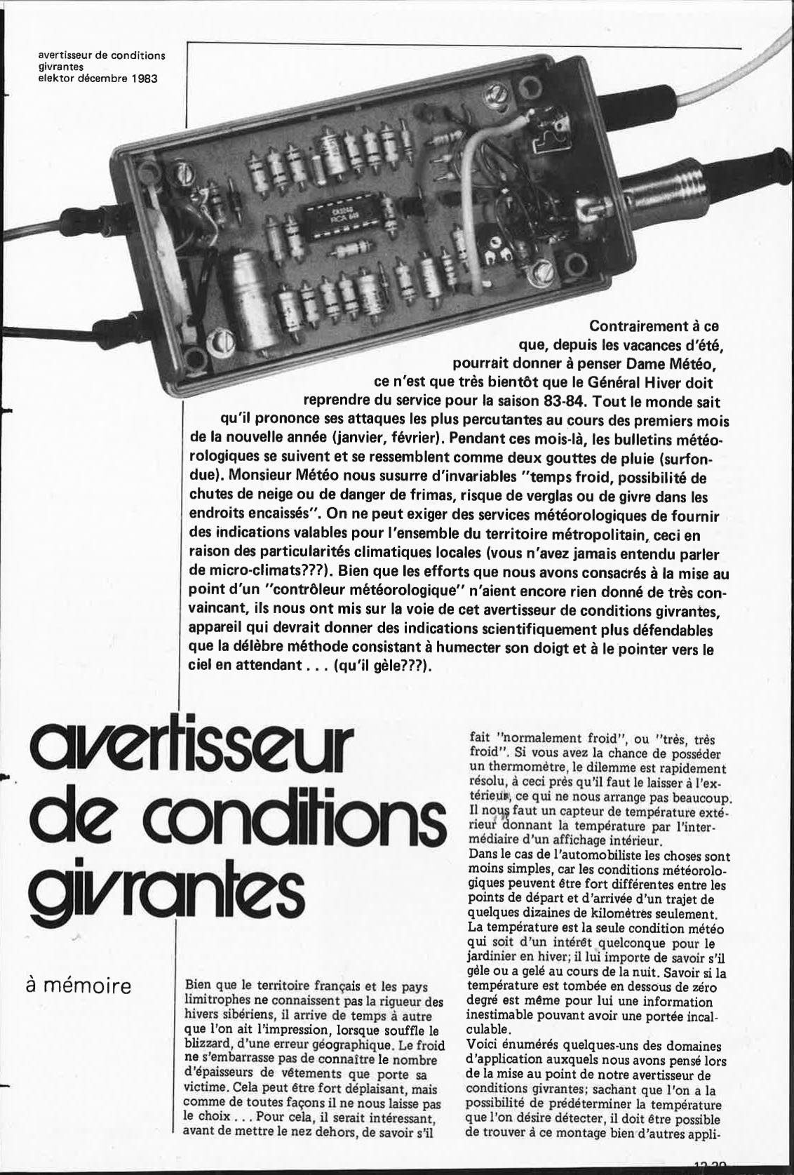 avertisseur de conditions givrantes