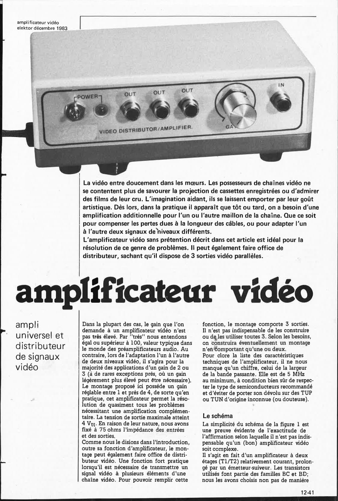aniplificateur vidéo