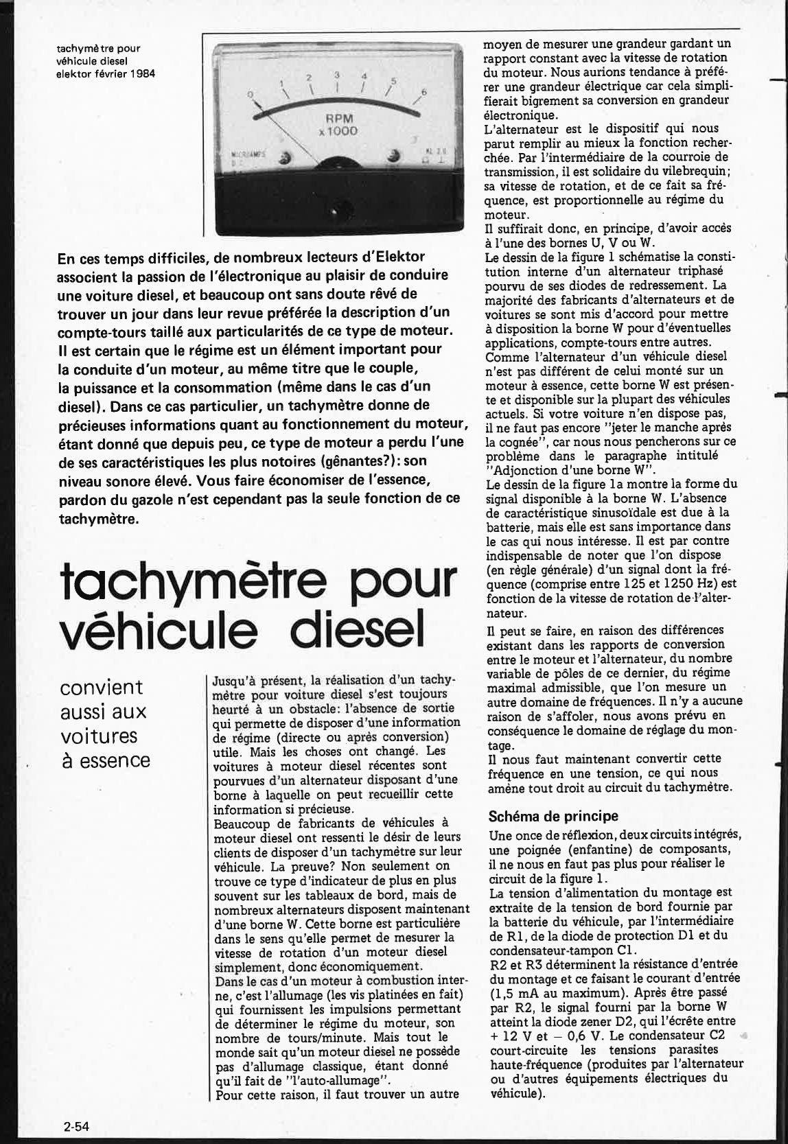 tachymètre pour véhicule diesel