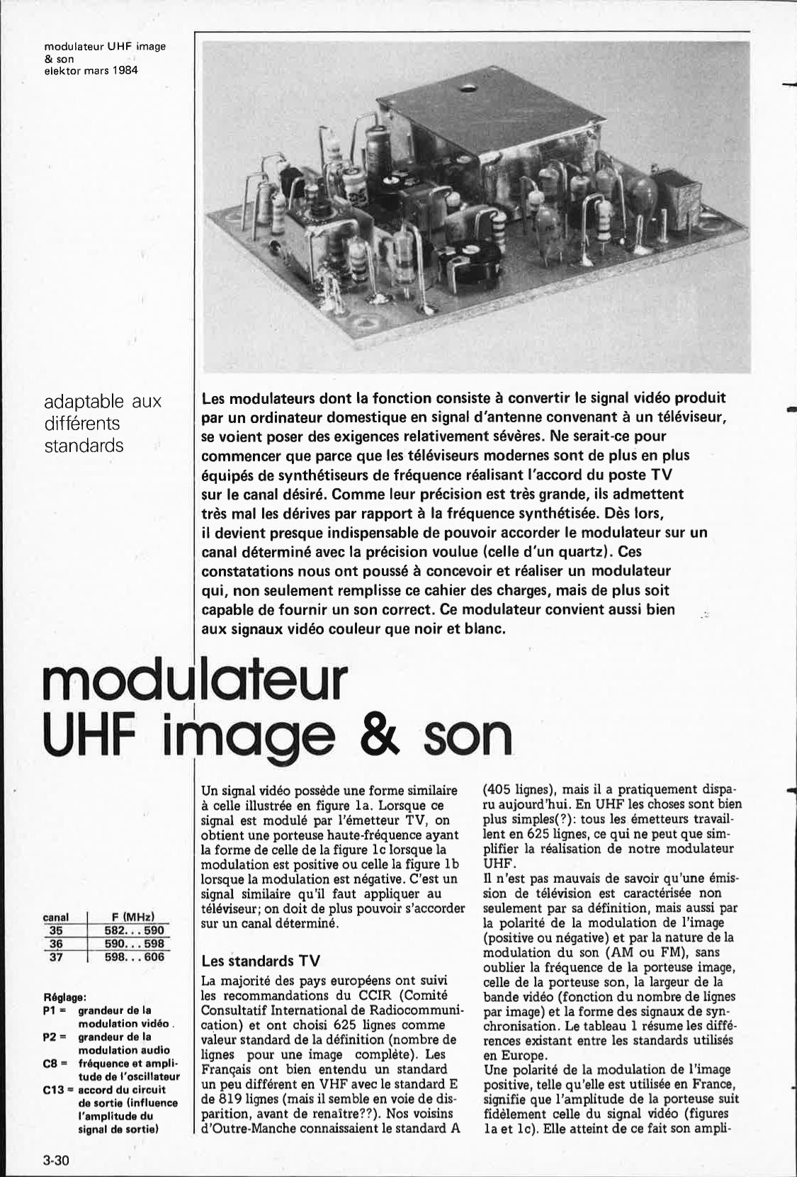 modulateur UFH, image et son