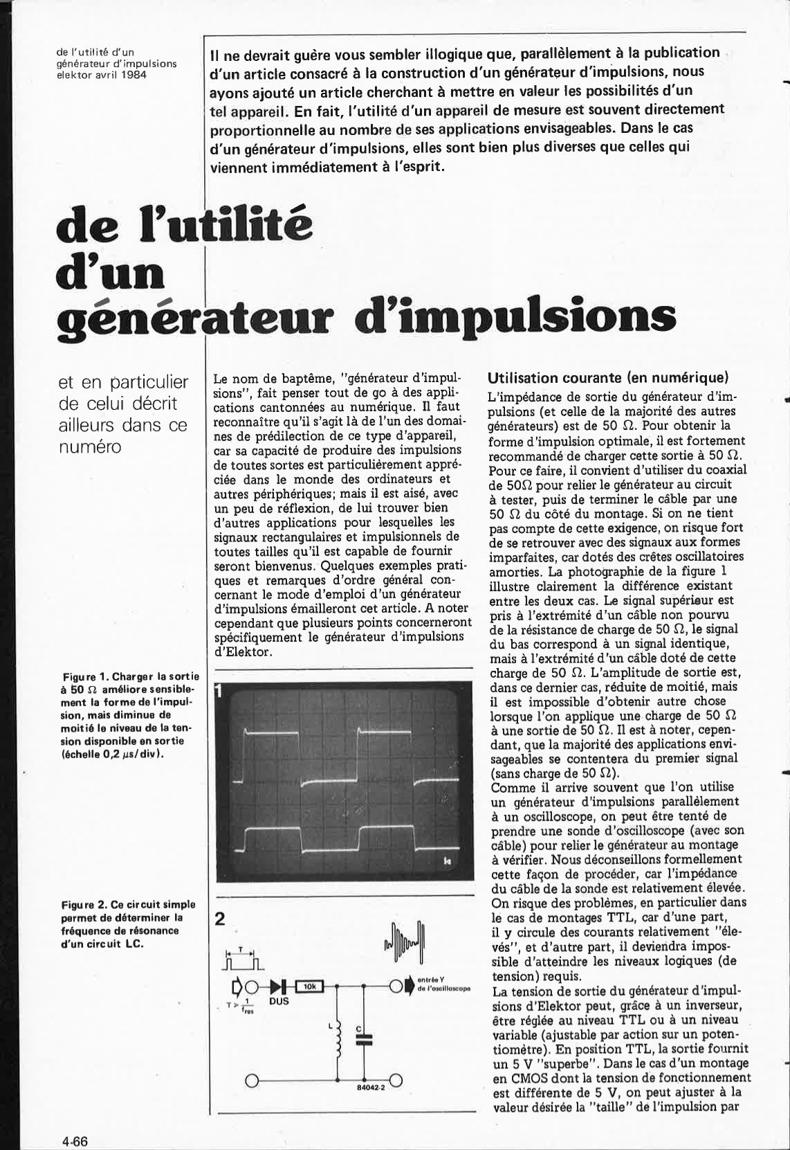 de l`utilité d`un générateur d`impulsions