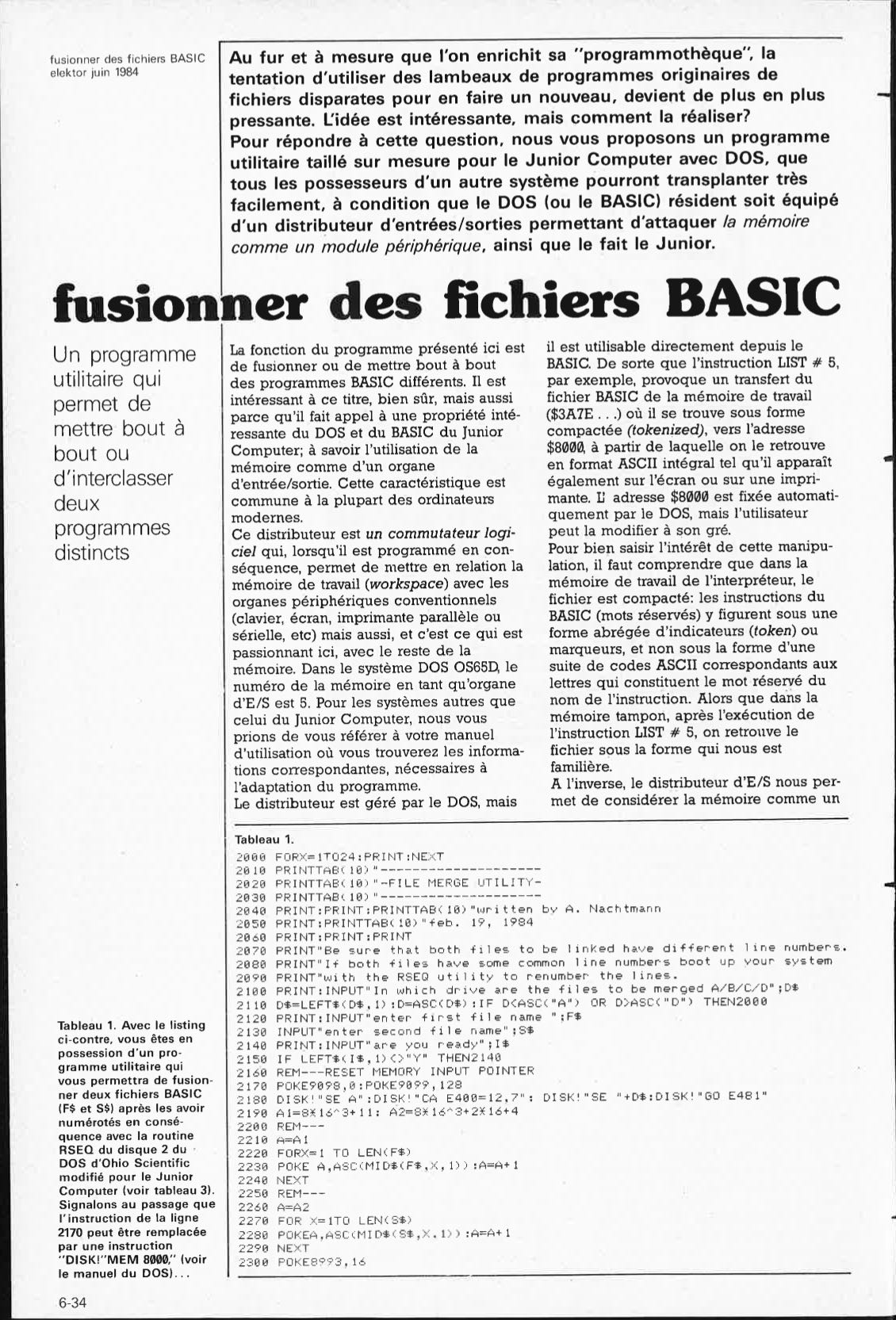 fusionner des fichiers BASIC