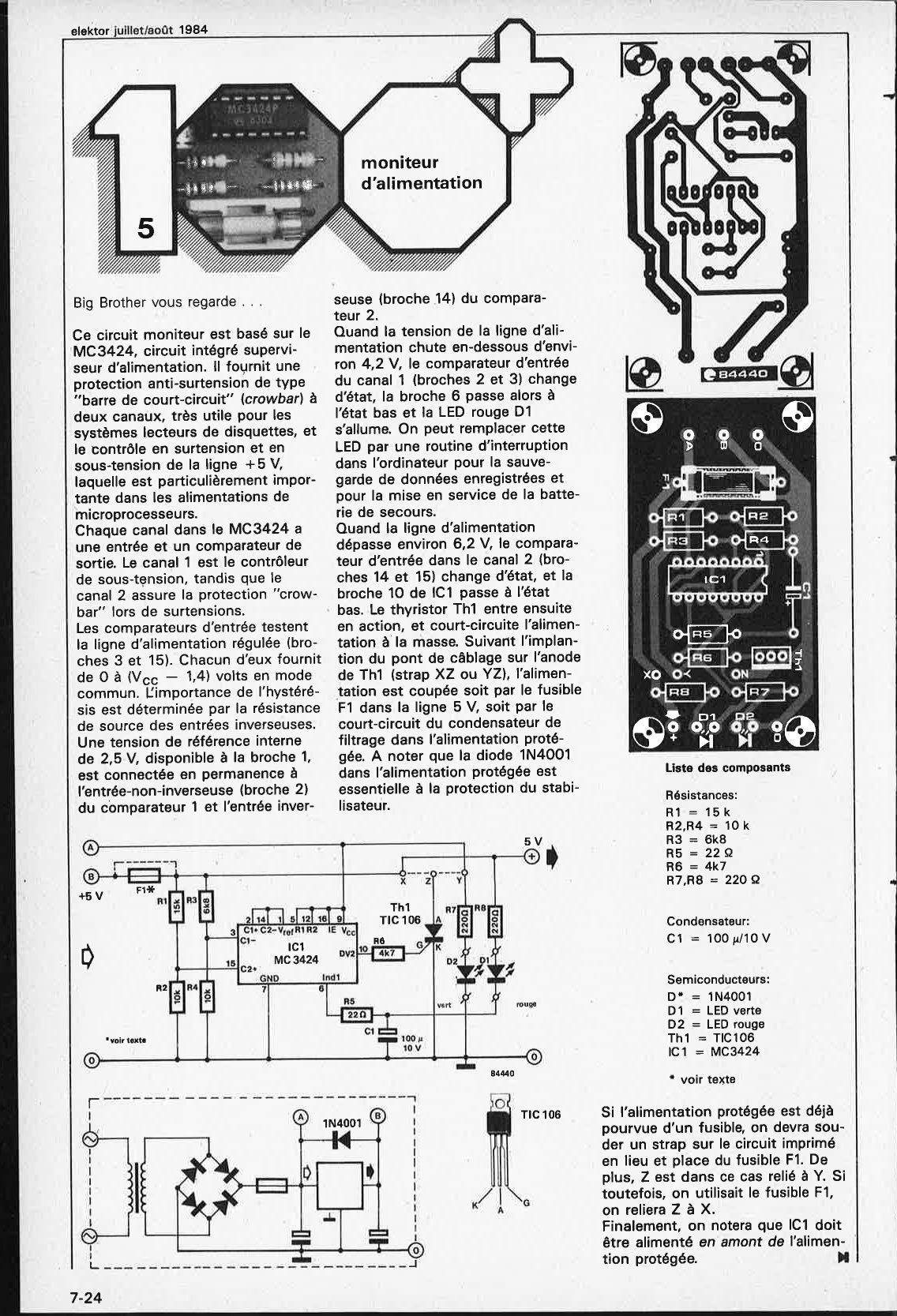 moniteur d`alimentation