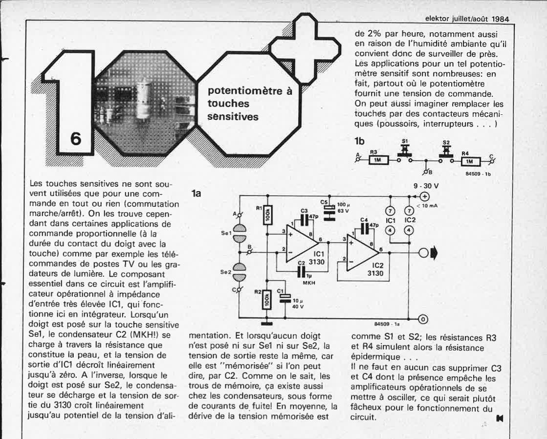 potentiomètre à touches sensitives