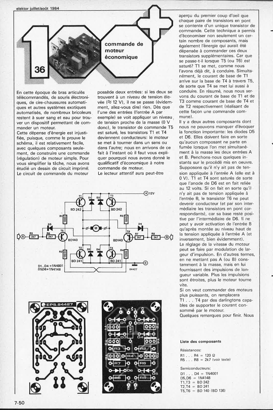 commande de moteur économique