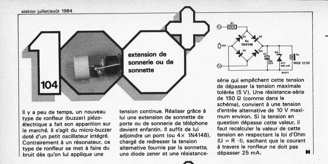 extension de sonnerie ou de sonnette