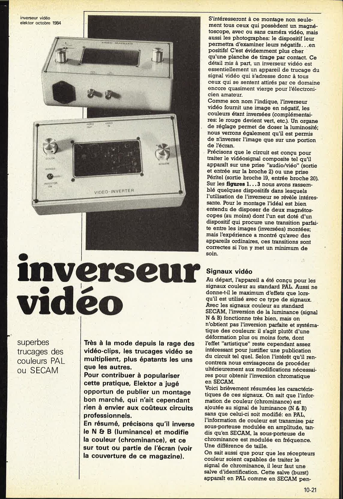 inverseur vidéo