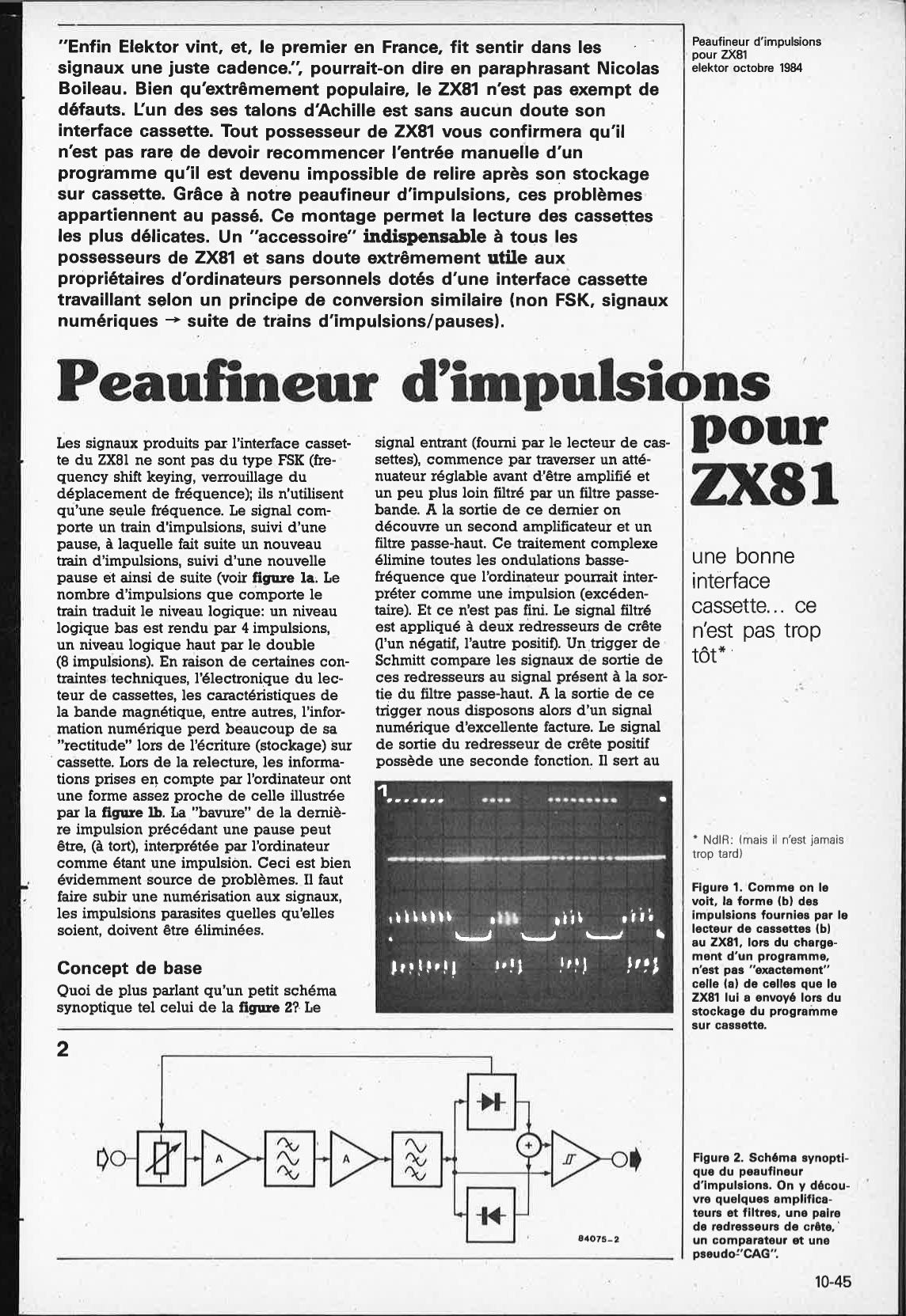 Peaufineur d`impulsions pour ZX81