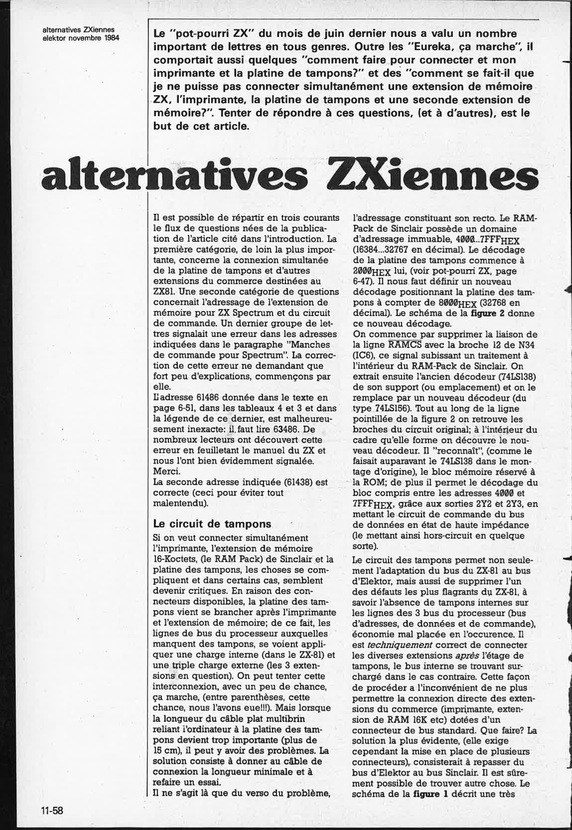 alternatives Zxiennes