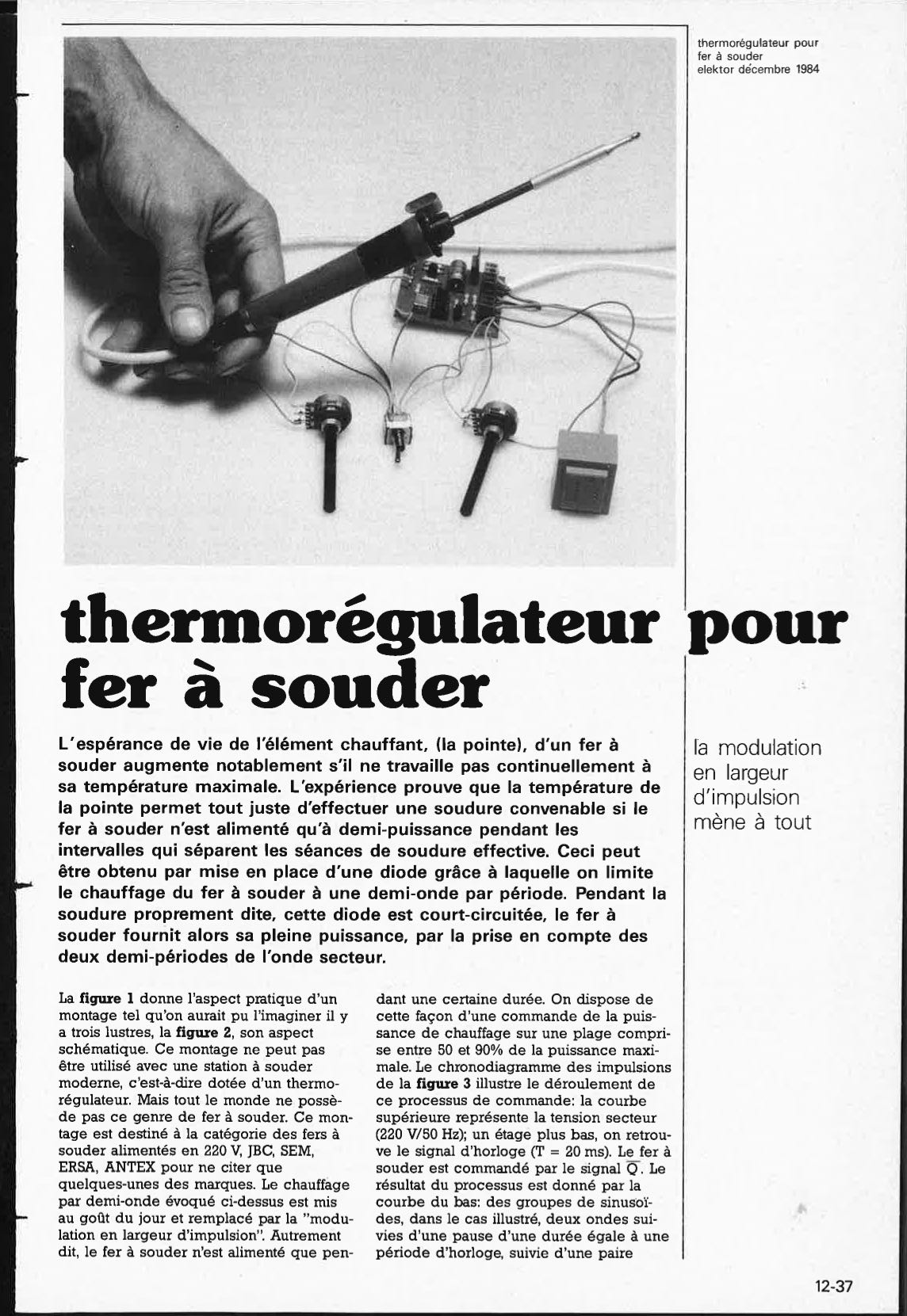 thermorégulateur pour fer à souder