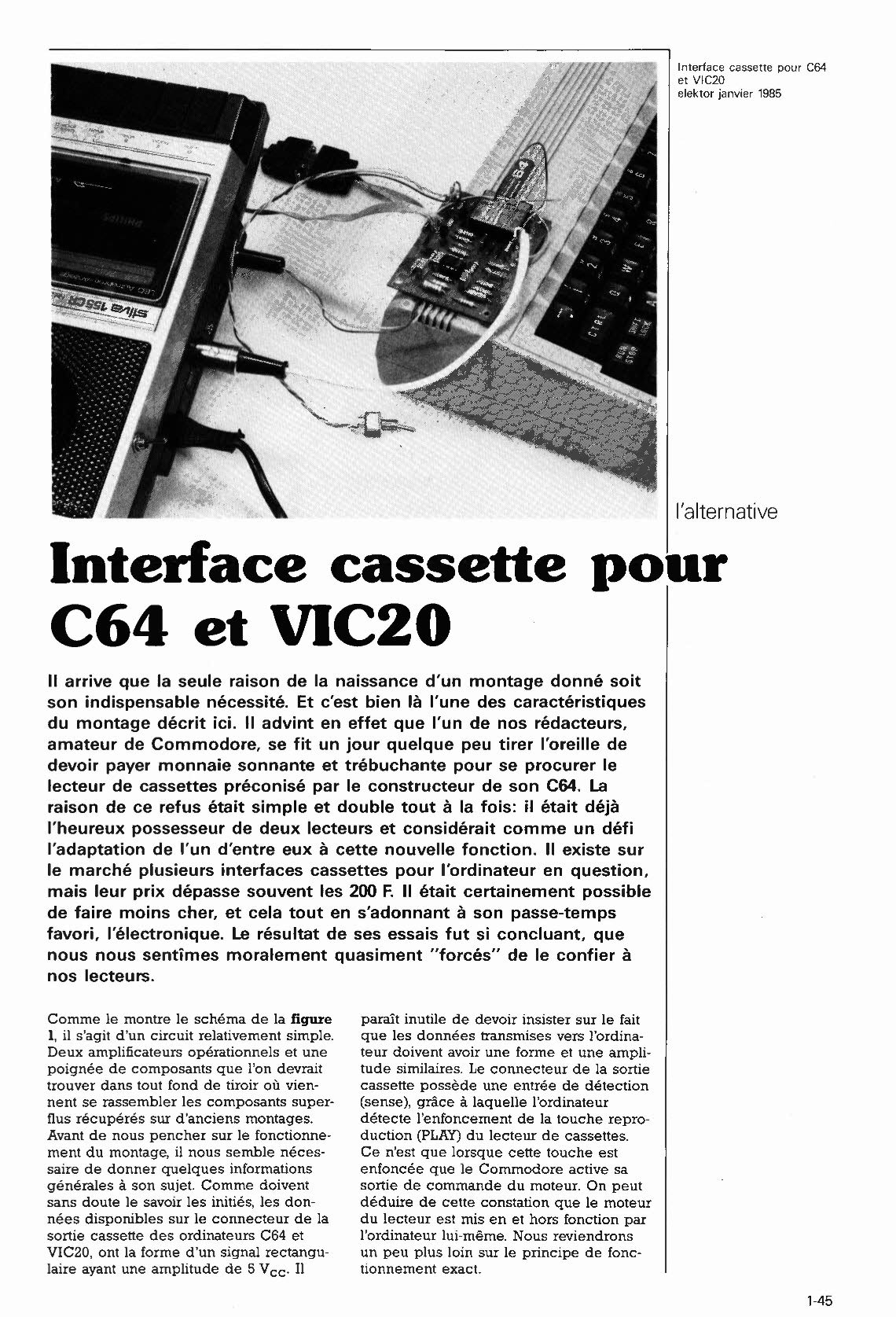 interface cassette pour C24 et VIC20