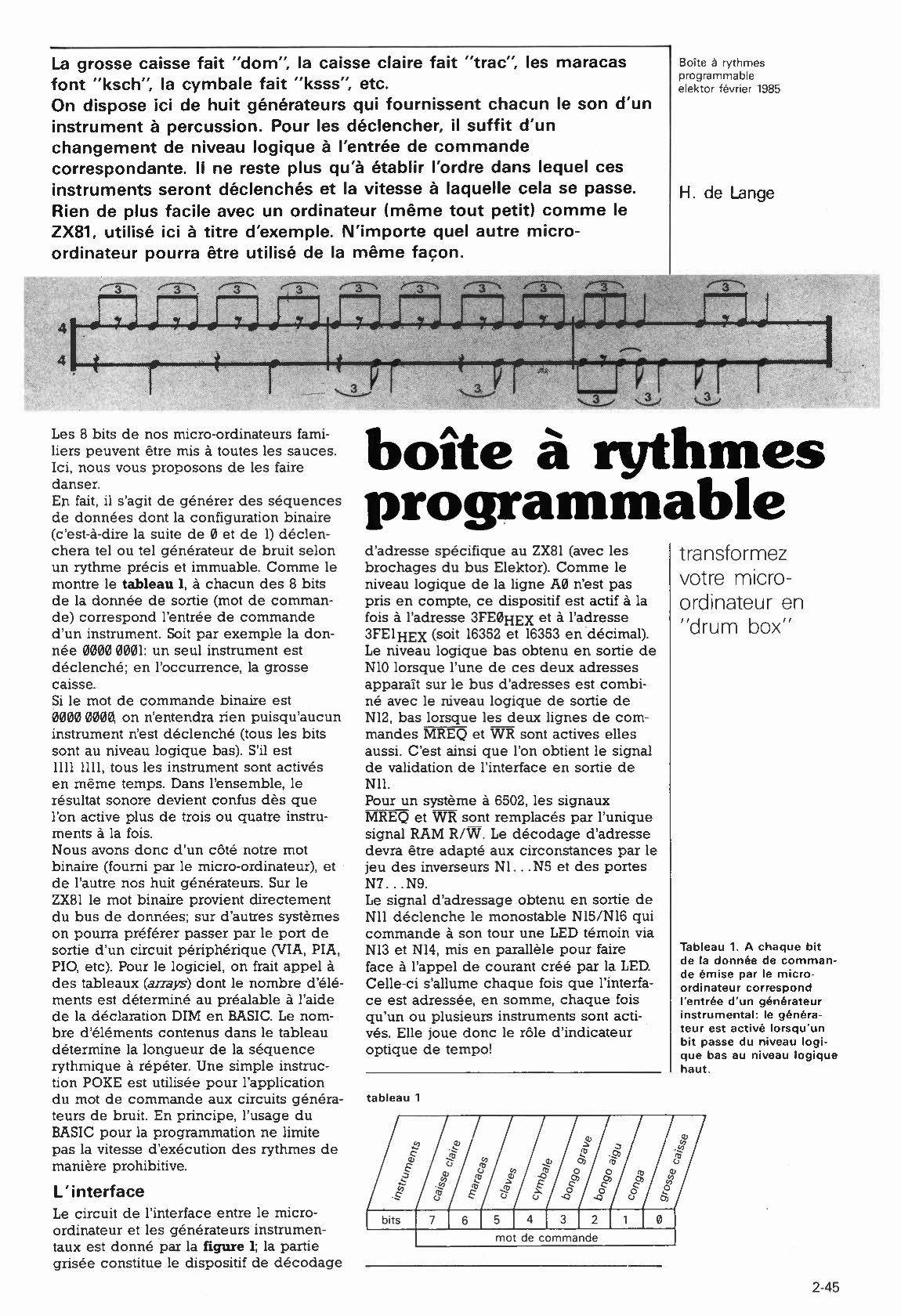 boite à rythmes programmable