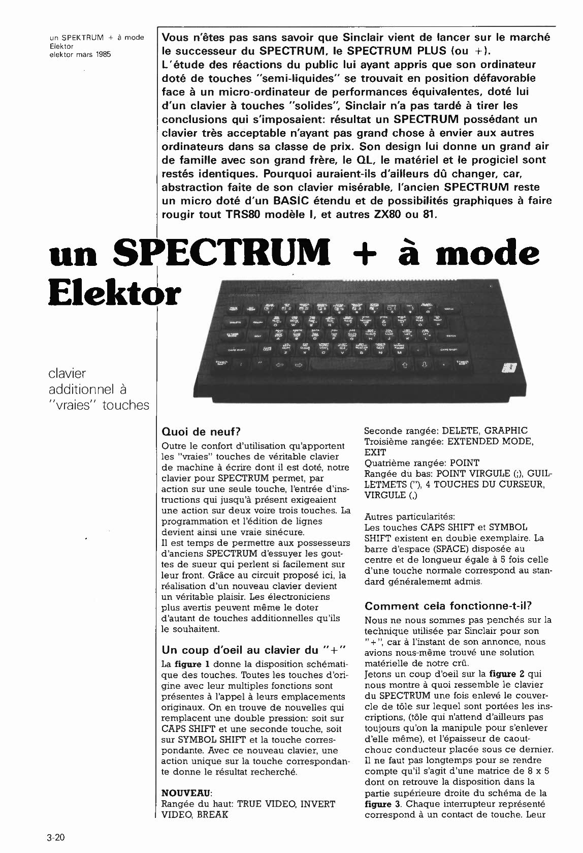 un SPECTRUM + à la mode Elektor