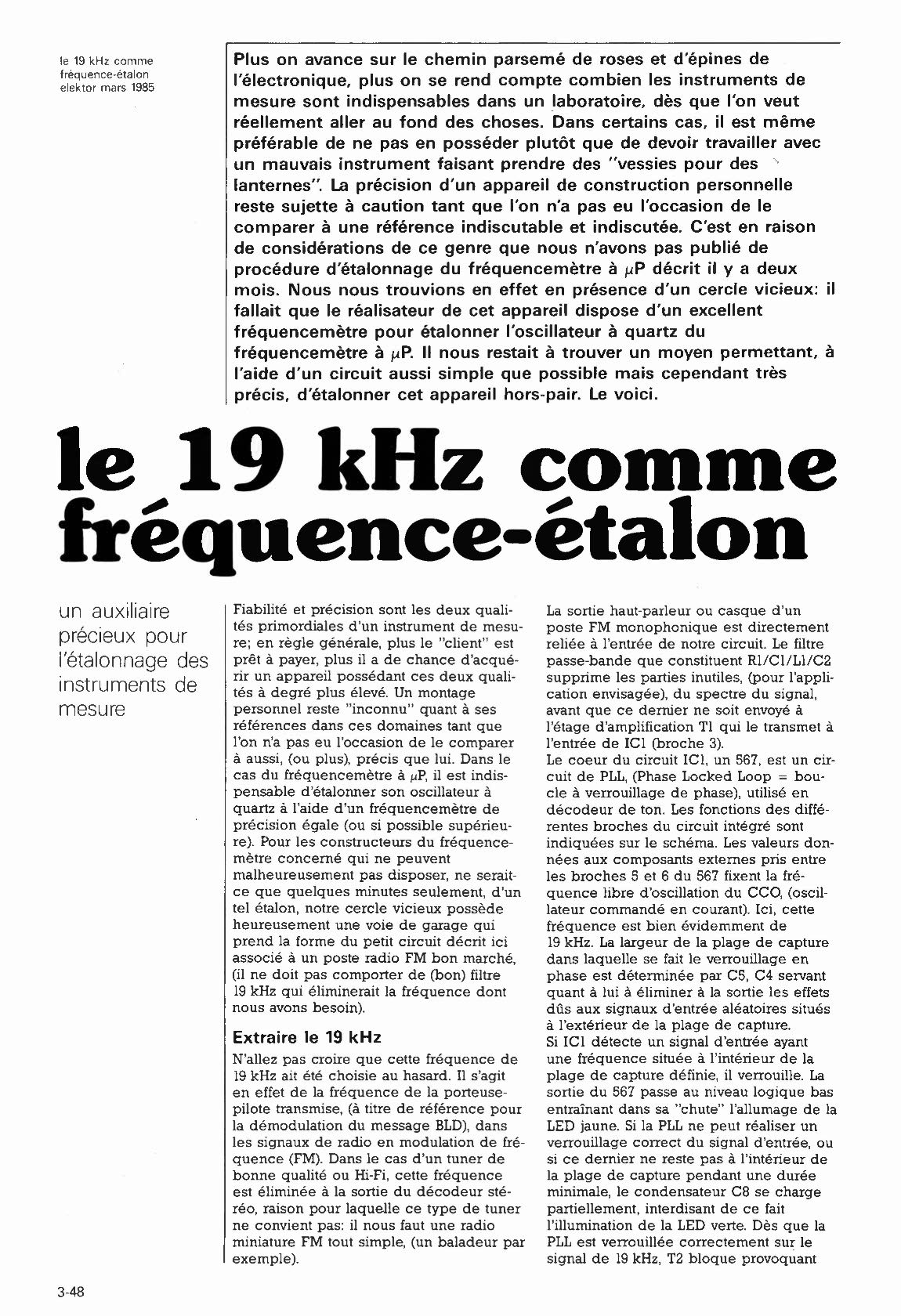 le 19 kHz comme fréquence-étalon