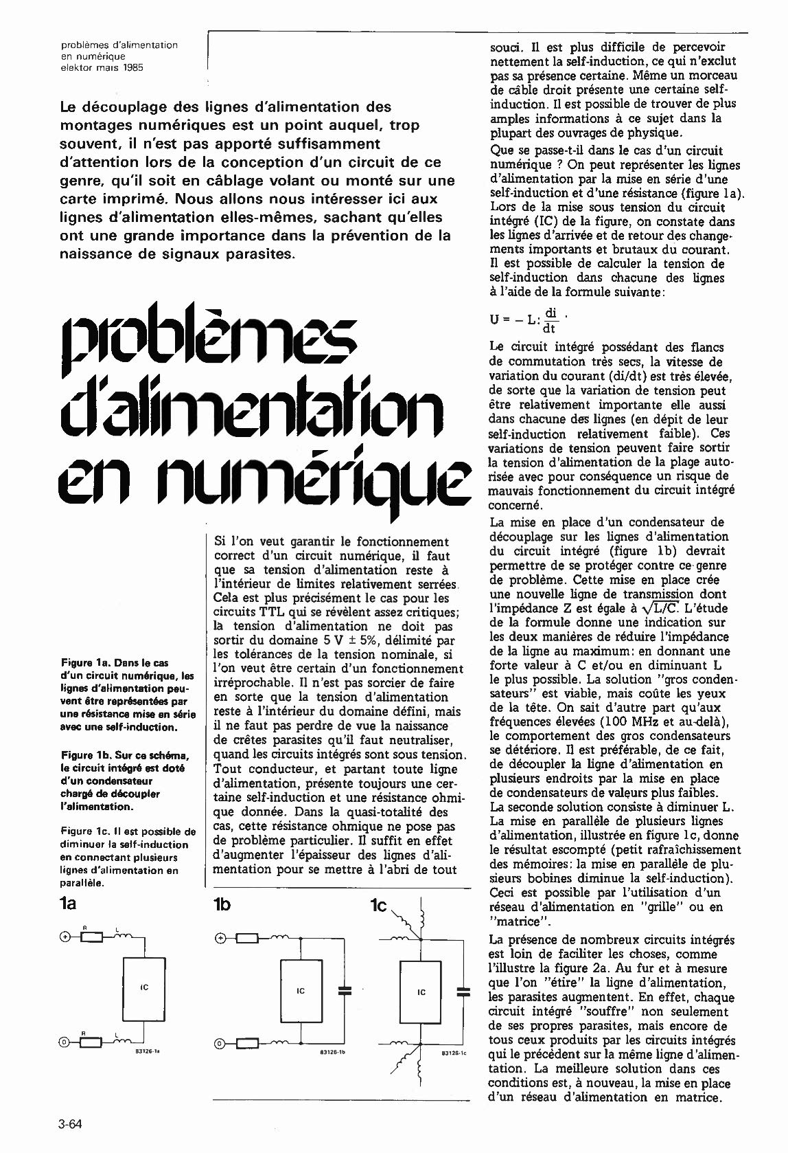 problèmes d`alimentation en numérique