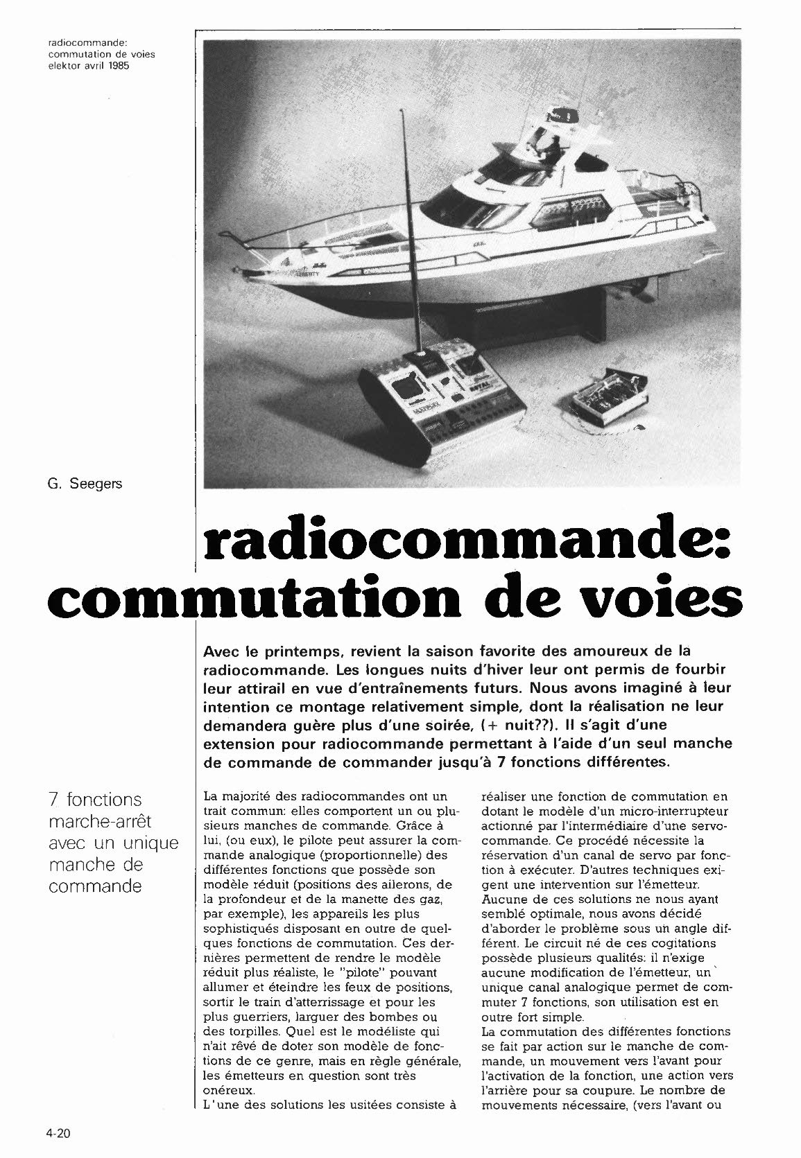 radiocommande: commutation de voies