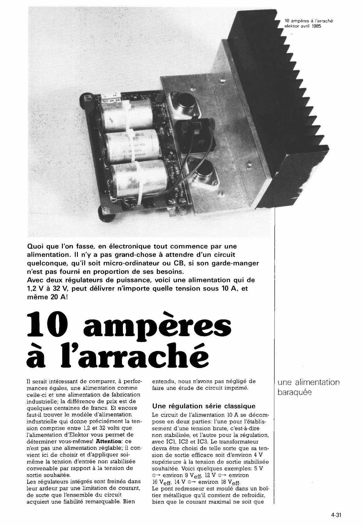 10 ampères à l`arraché