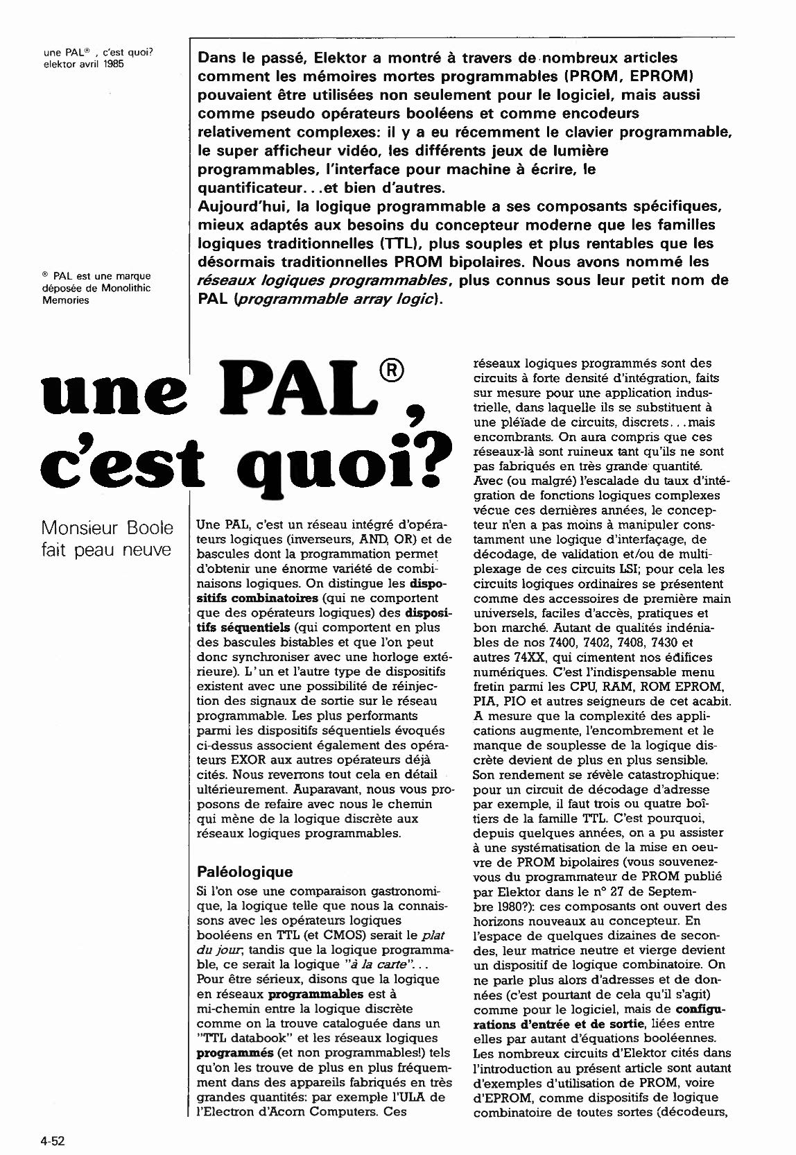 une PAL® , c`est quoi?