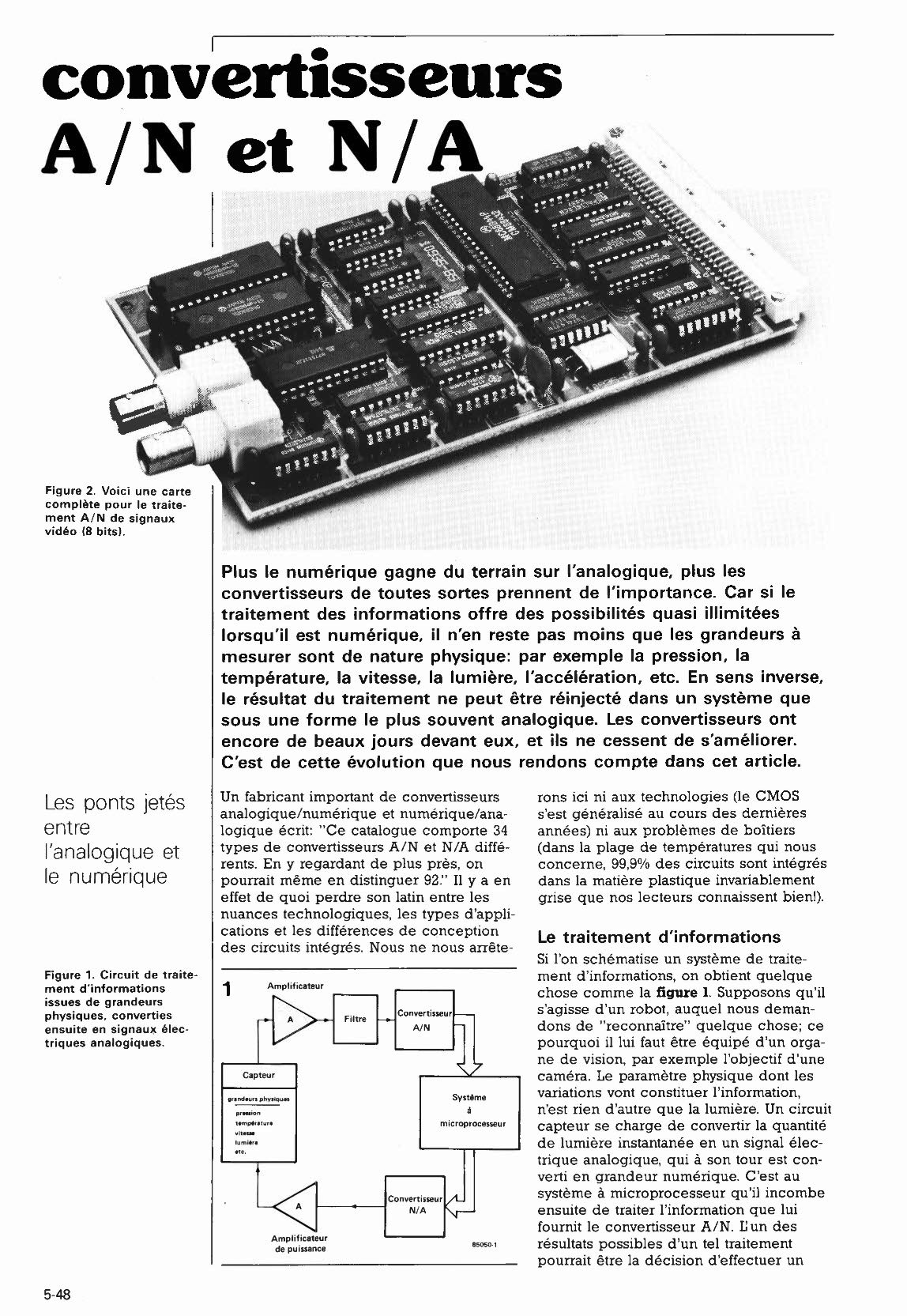 convertisseurs A /N et N/A.