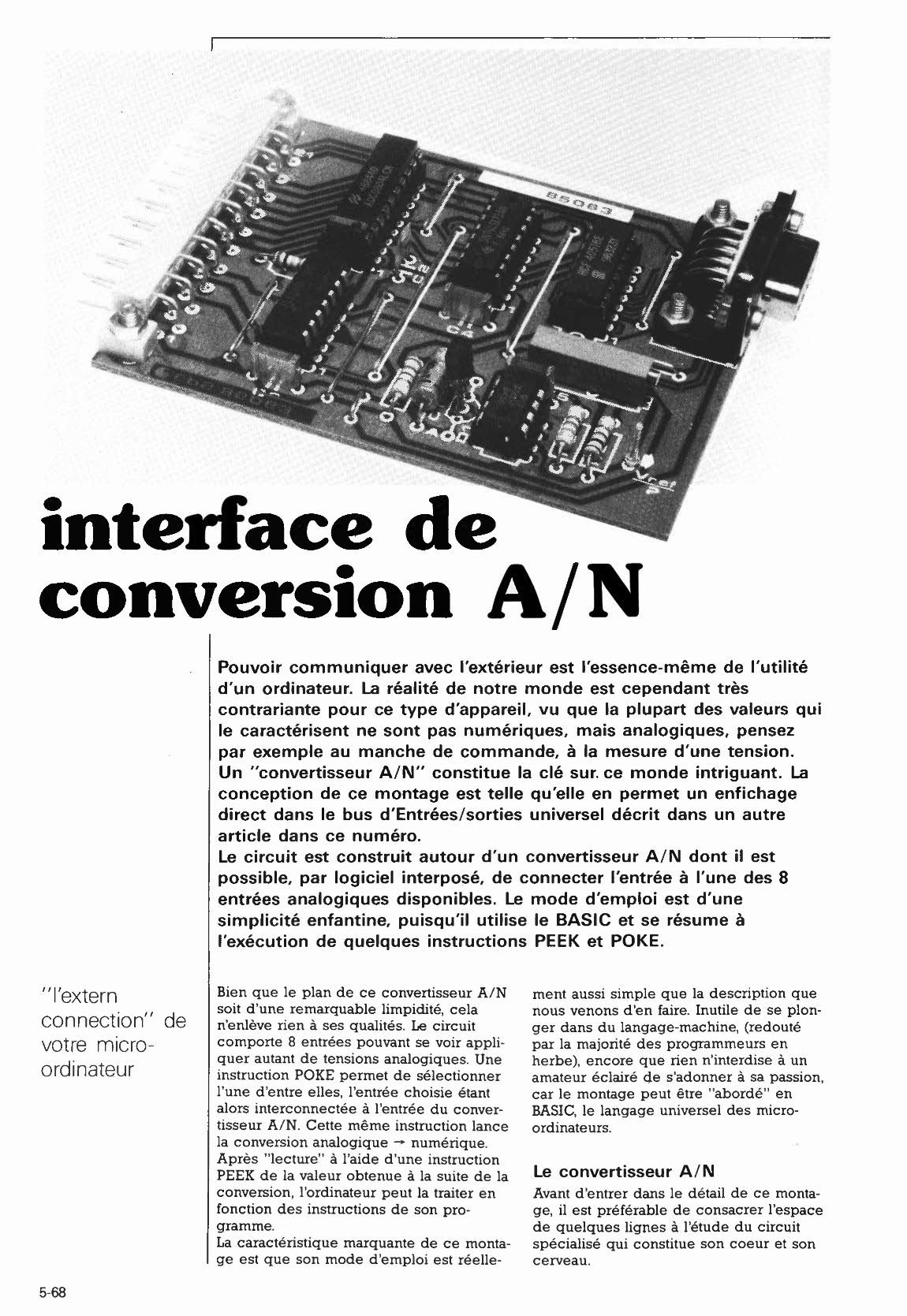 interface de conversion A/N
