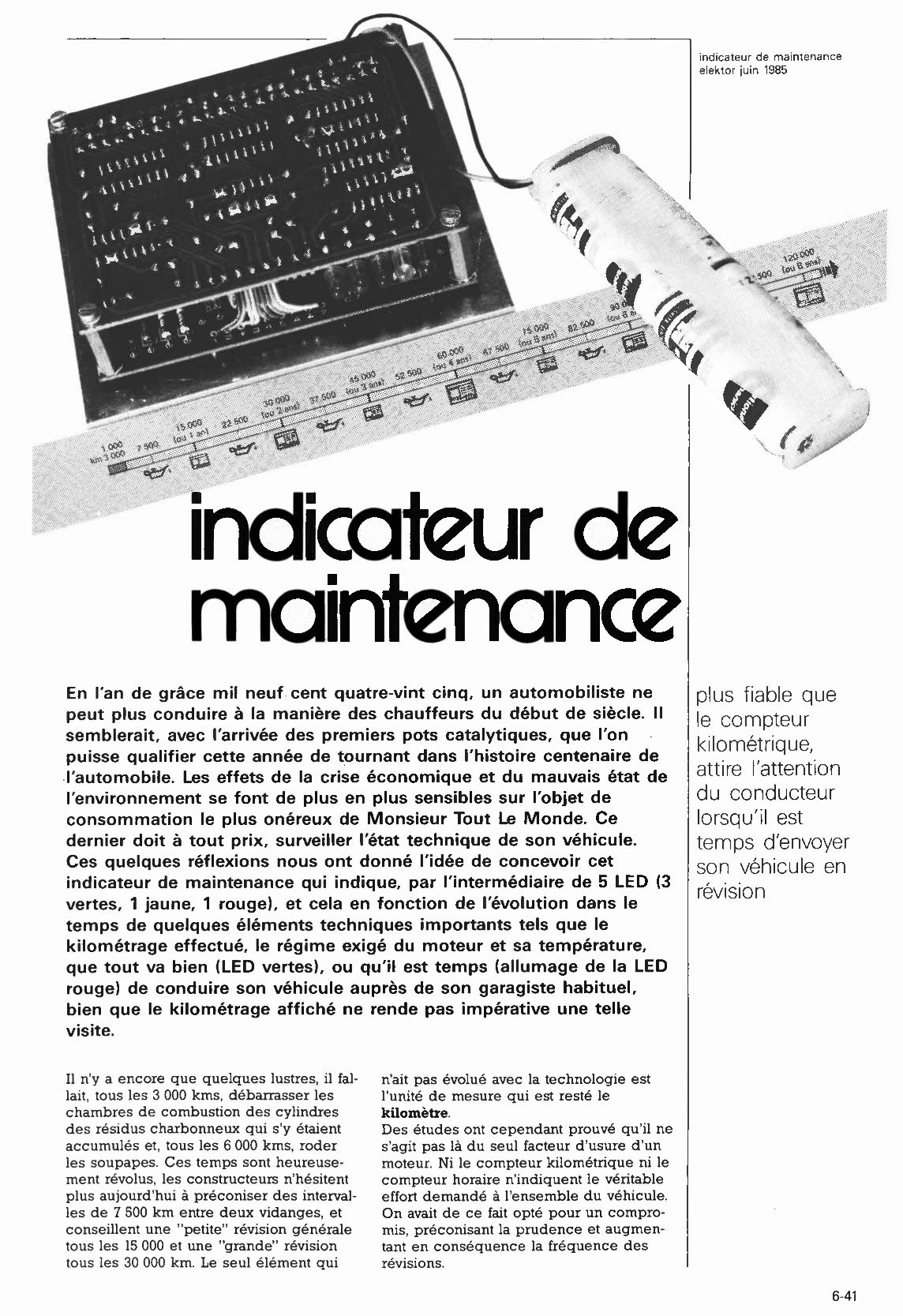 indicateur de maintenance pour automobile