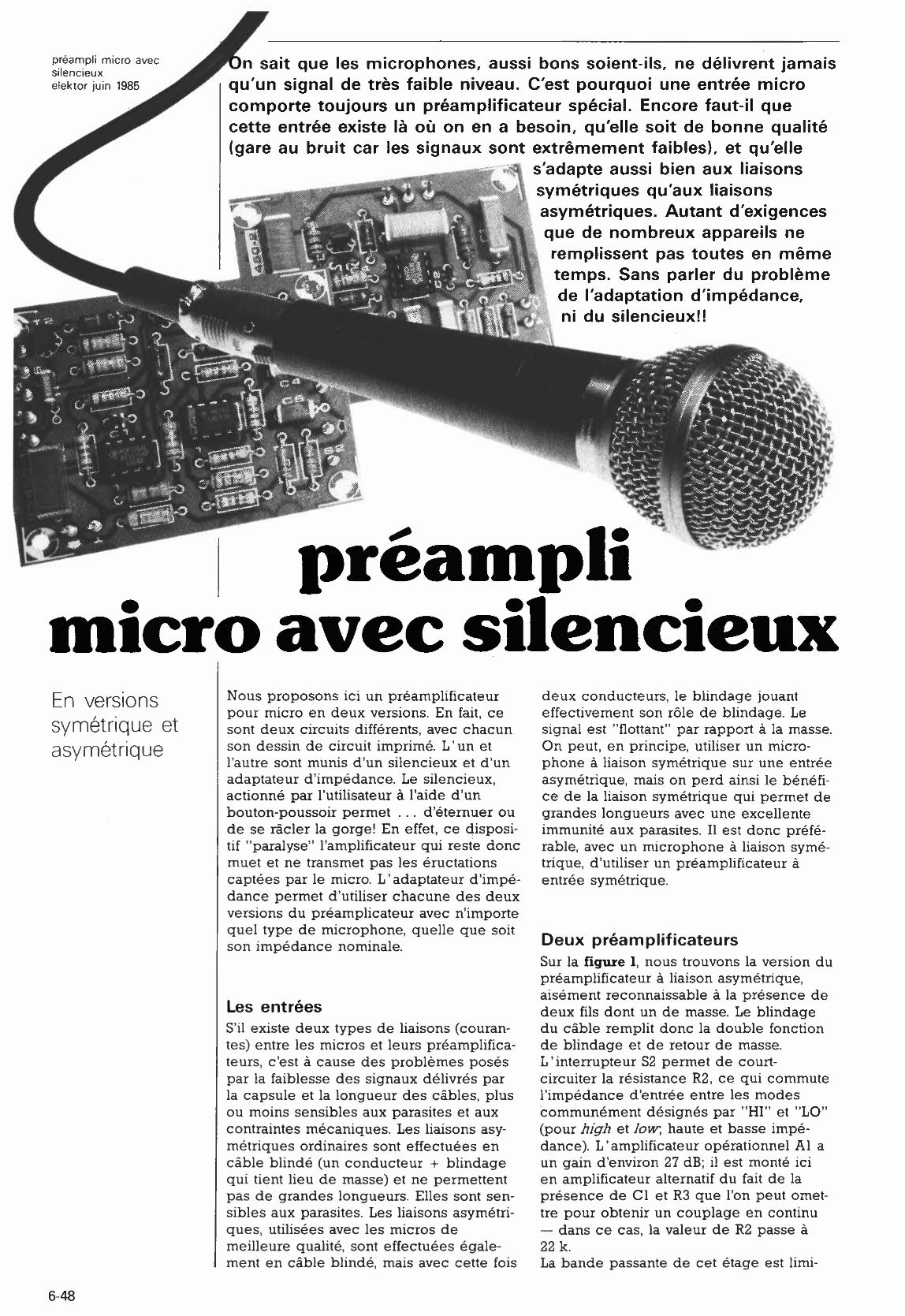 préampli micro avec silencieux.