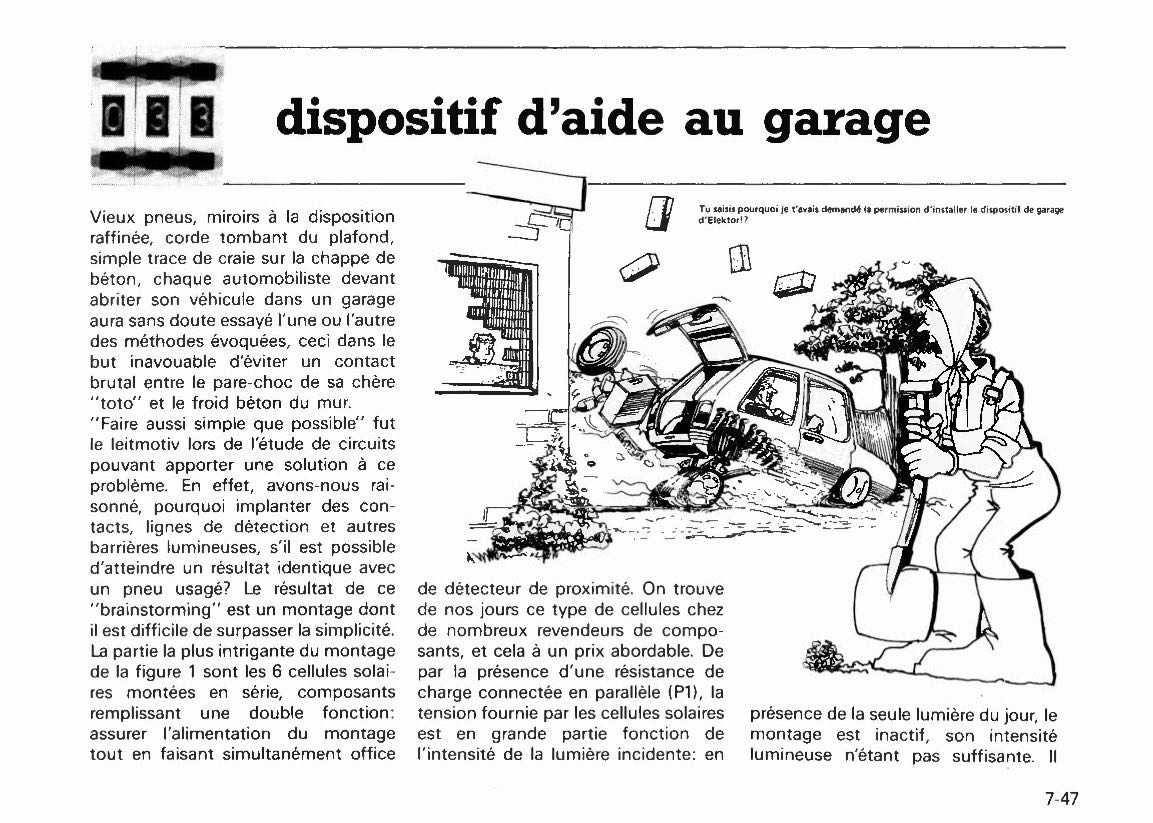 dispositif d`aide au garage