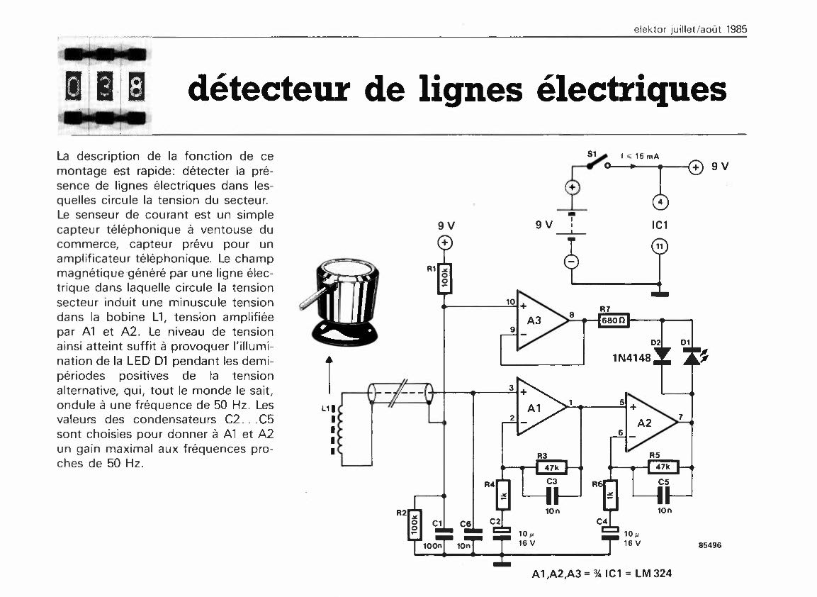 détecteur de lignes électriques