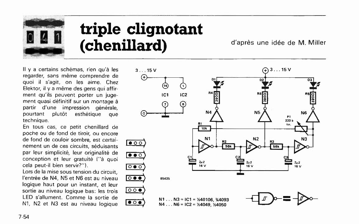 triple clignotant (chenillard)