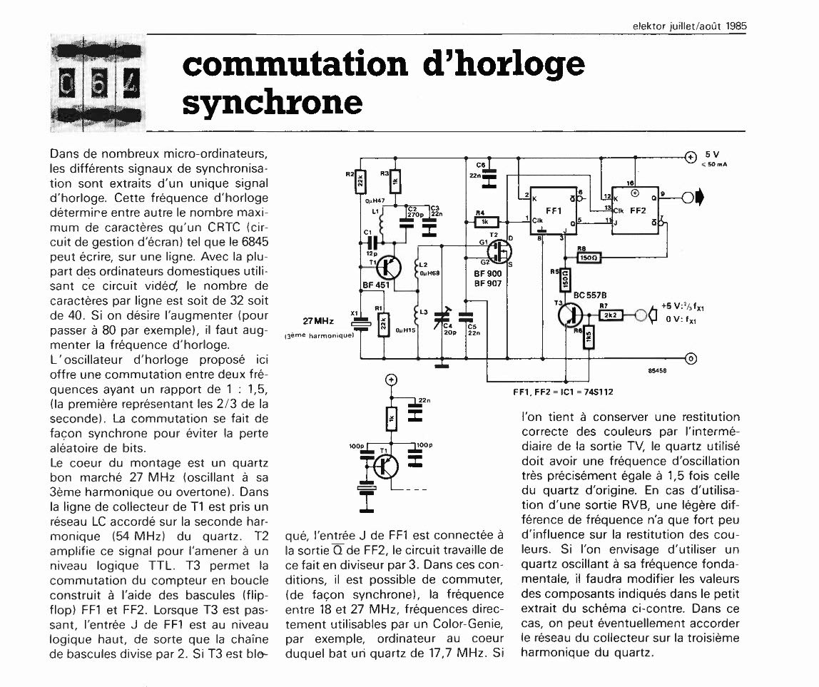 commutation d`horloge synchrone