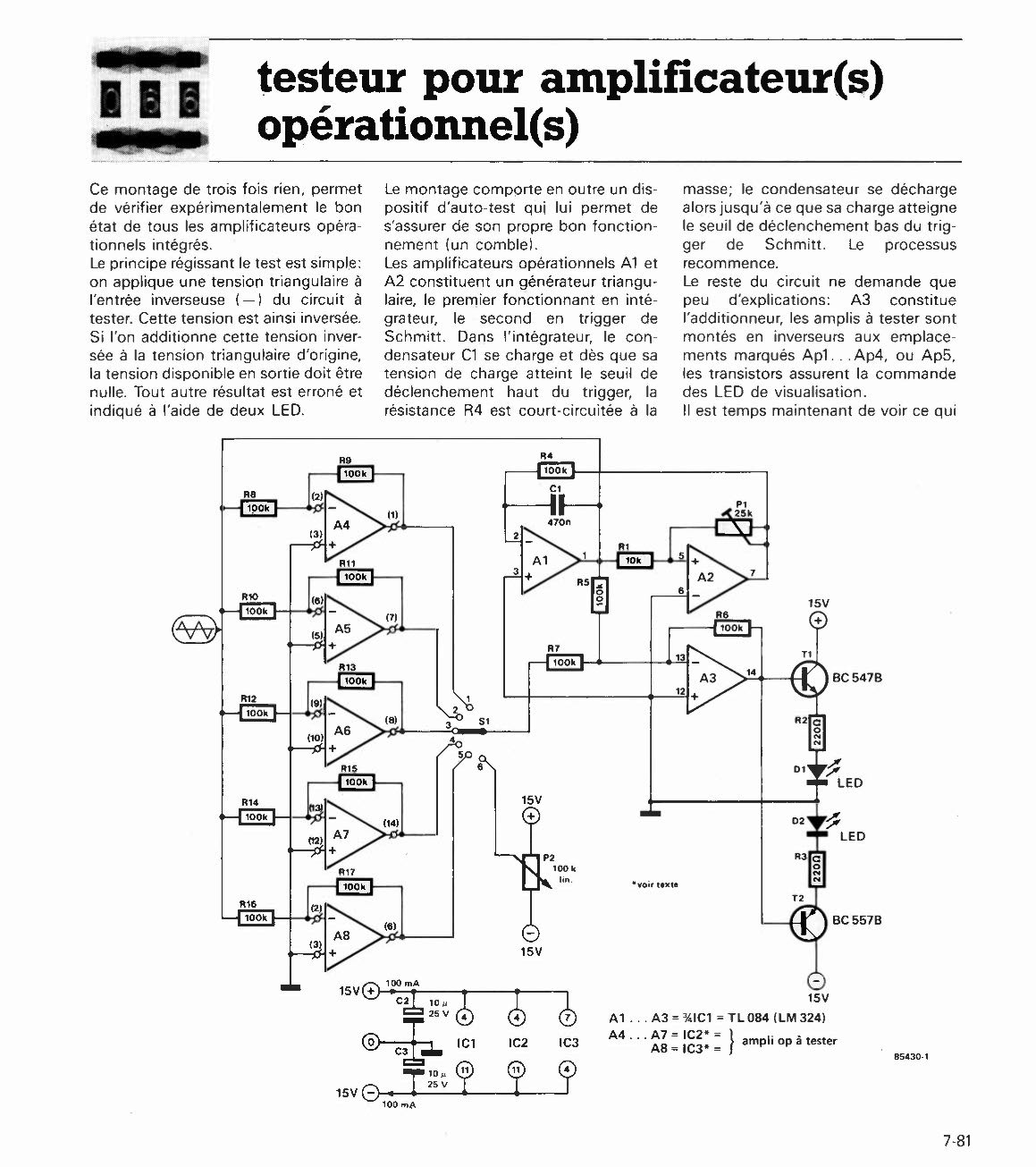 testeur pour amplificateur(s) opérationnel(s)